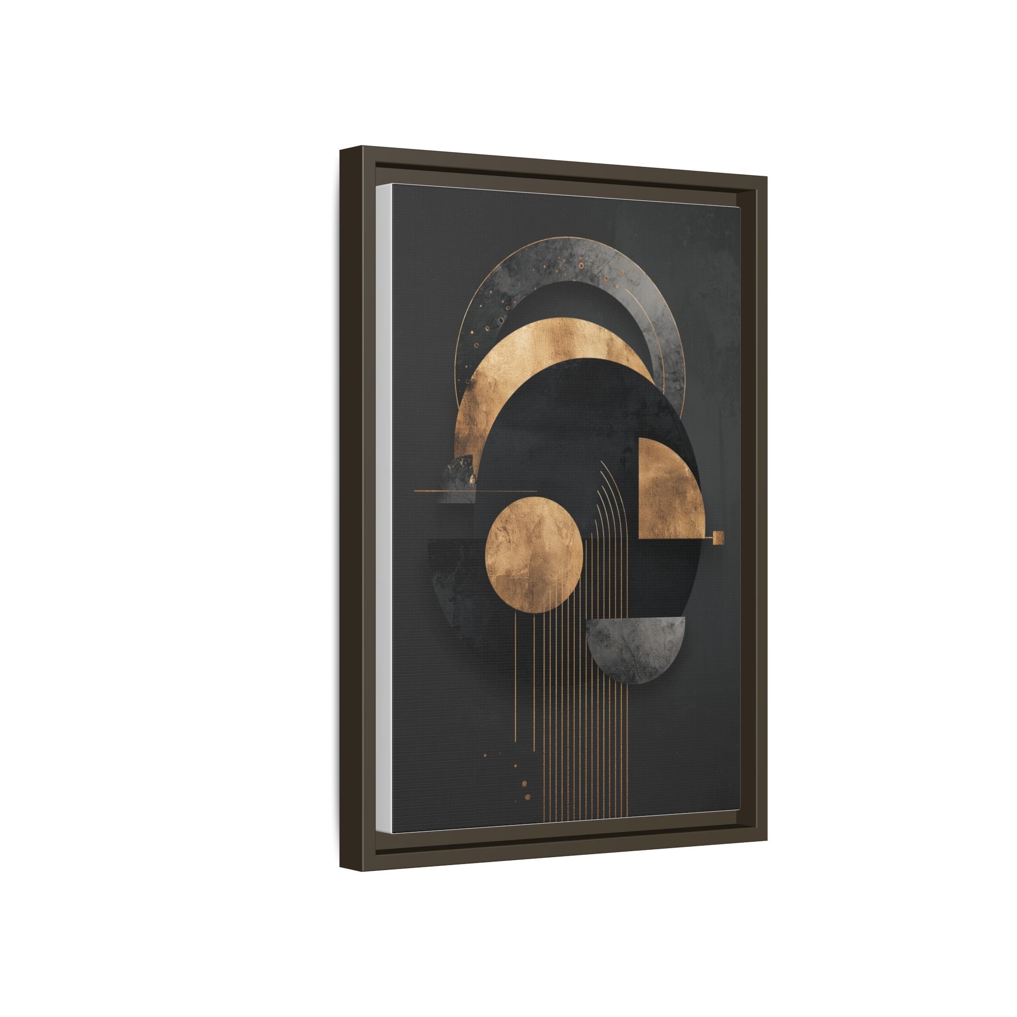 Geometric Resonance: Abstract Gold and Black Design, Minimalist Architectural Art, Modern Metallic Composition   |   Custom Orders Accepted