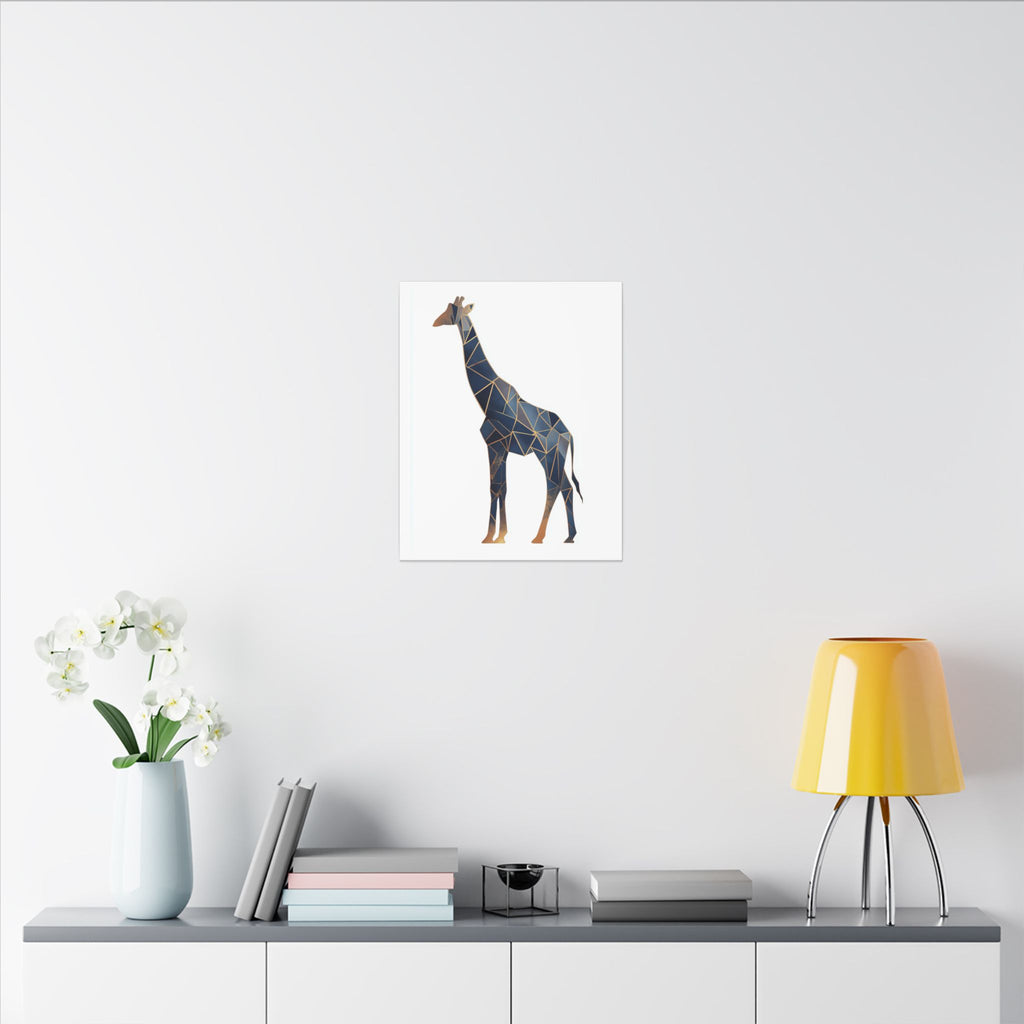 Fractured Geometry: Giraffe in Blue, Mosaic Triangulation, Modern Wildlife Art   |  Personalized & Custom Orders Available