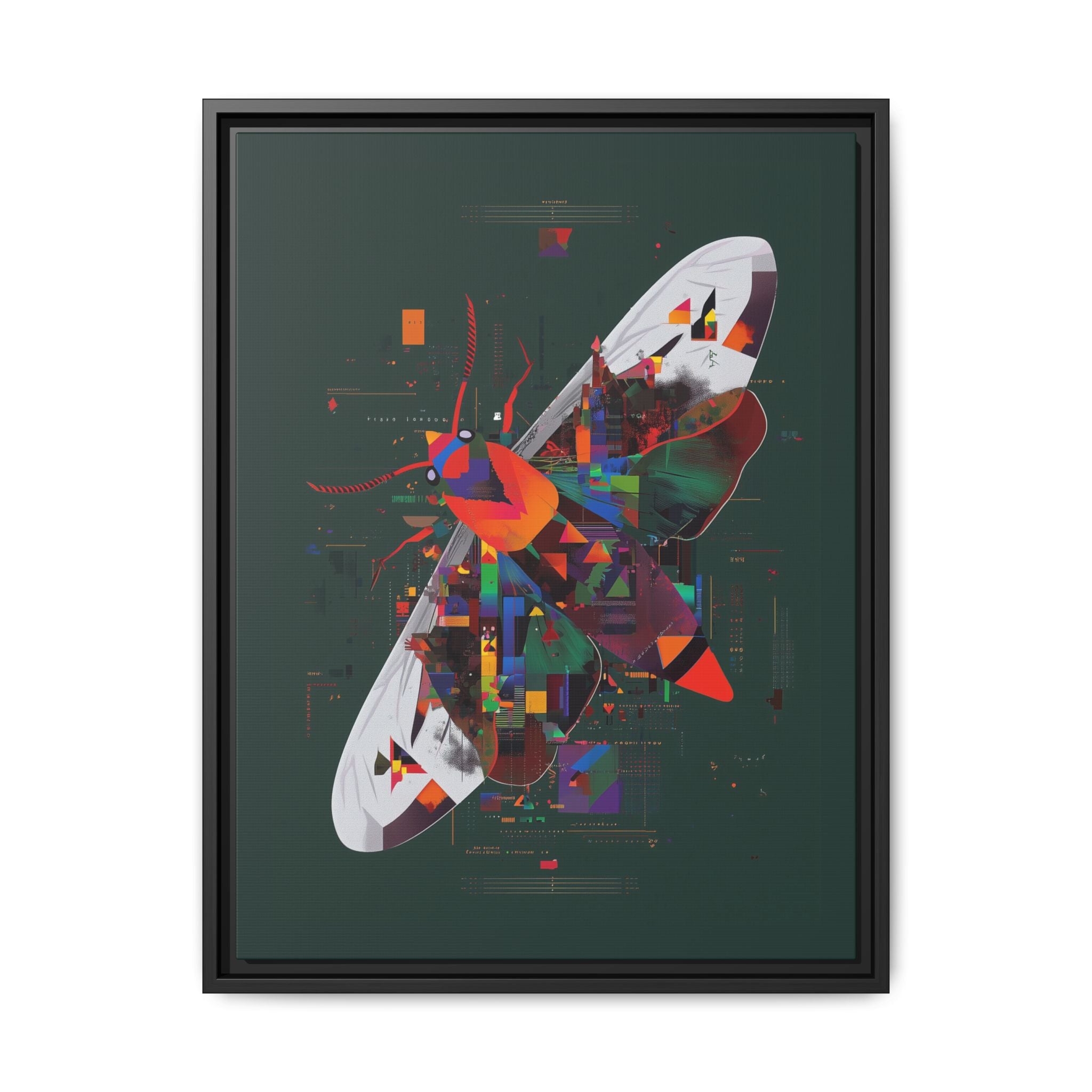 Digital Metamorphosis Framed Print : Geometric Butterfly Synthesis, Technological Nature Rendering   |   Custom Orders Available