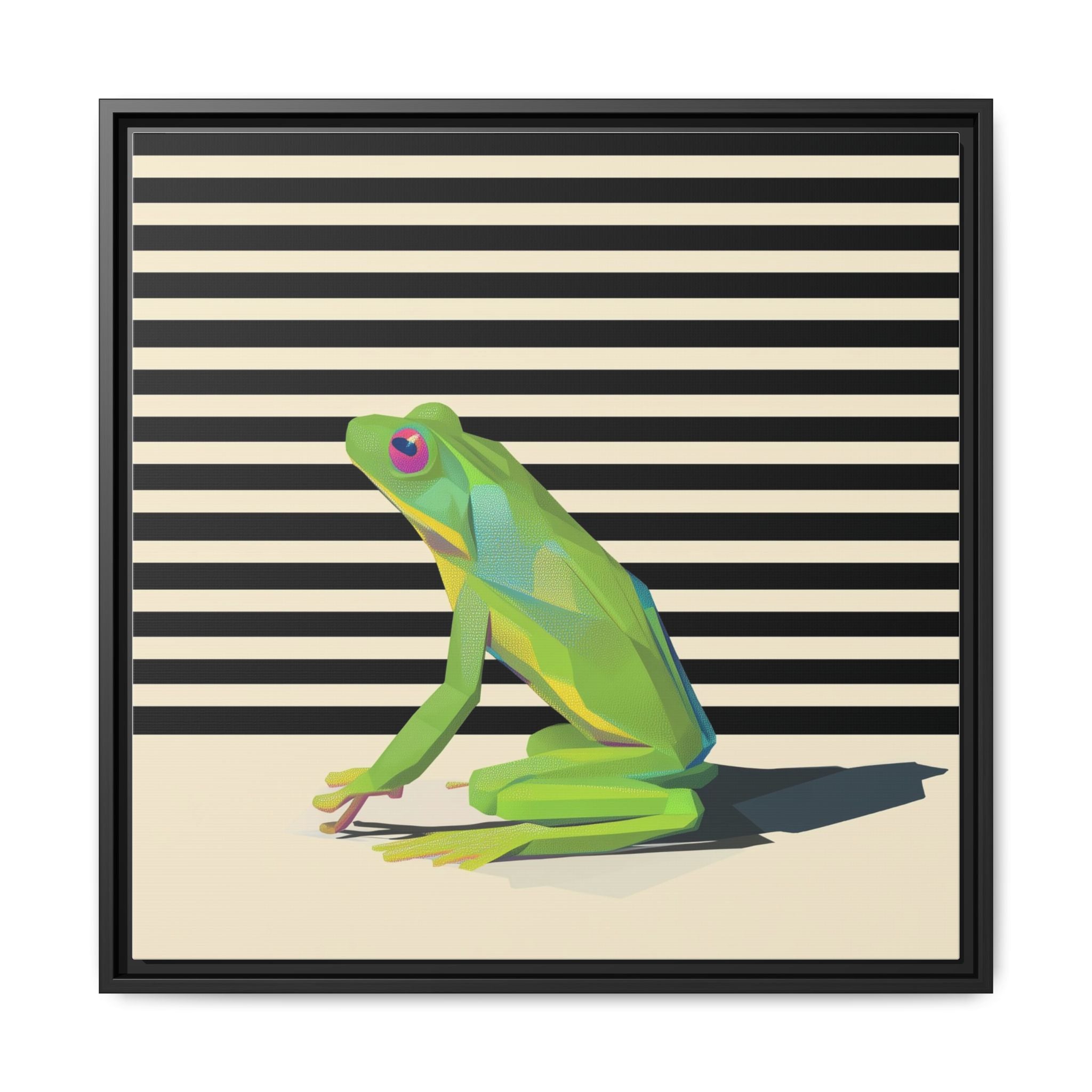 Stylized Frog Portrait Framed Print , Minimalist Pop Art Design   |  Personalized & Custom Orders Available