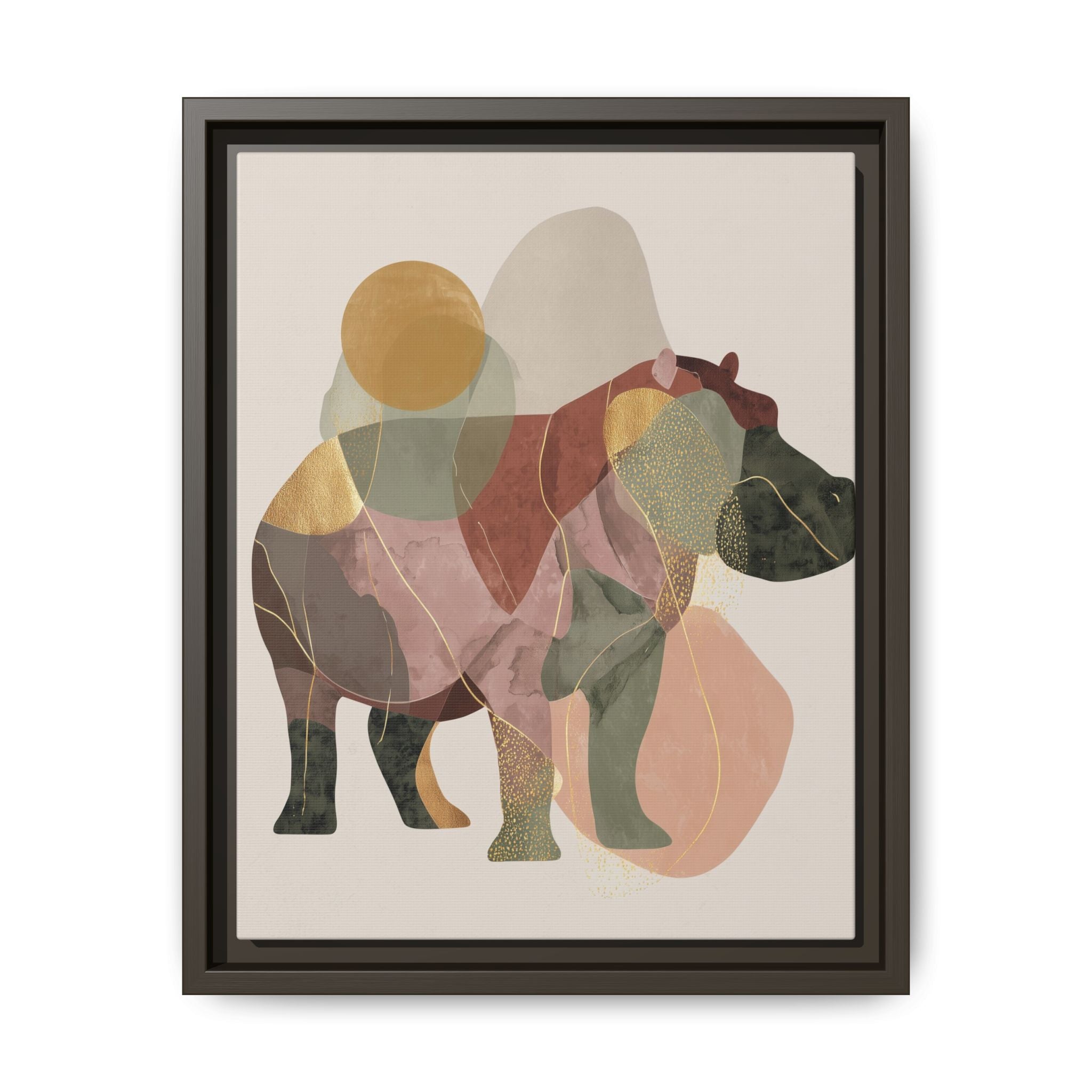Geometric Hippo: Abstract Animal Art, Modern Watercolor Shapes   |  Personalized & Custom Orders Available