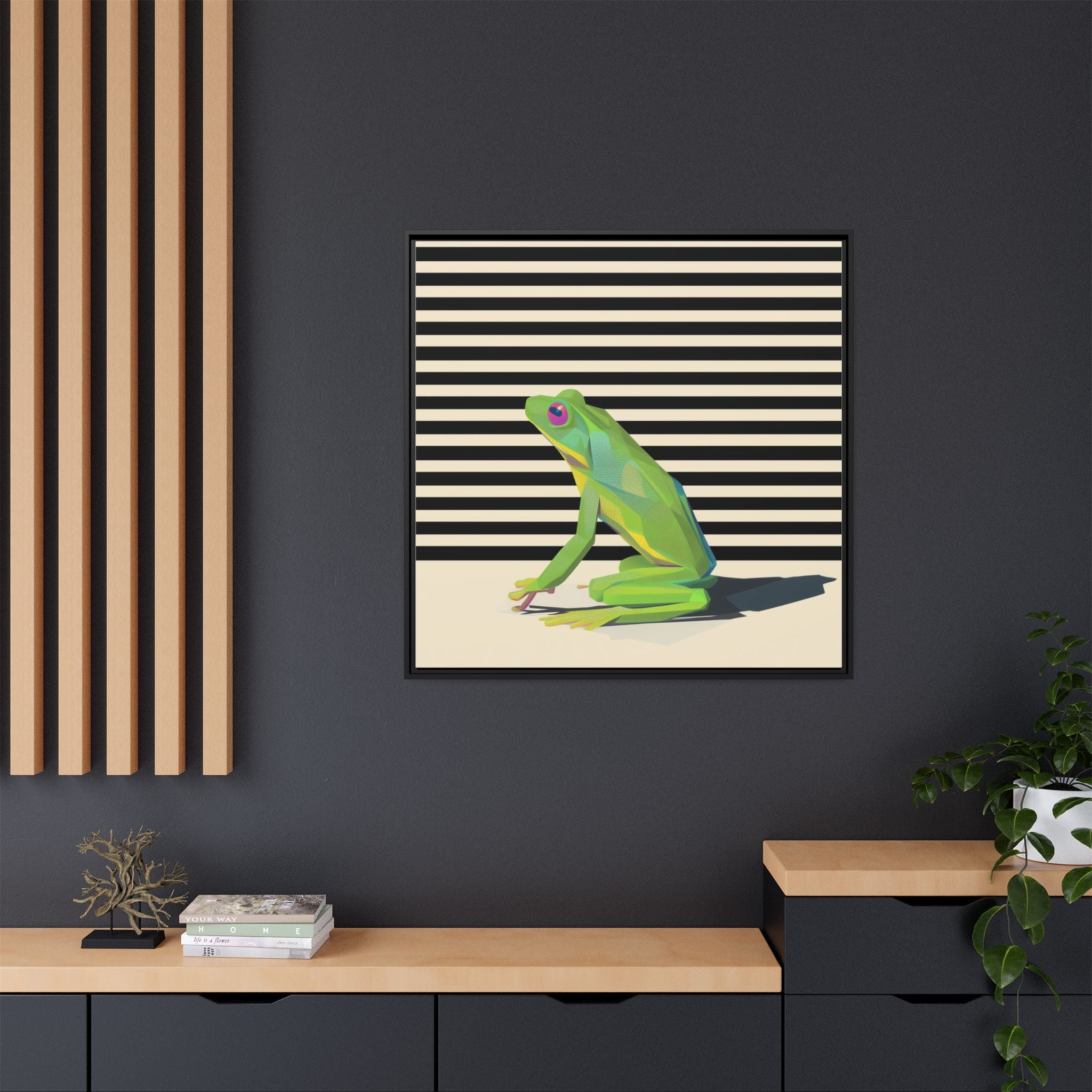 Geometric Frog: Minimalist Animal Portrait, Modern Graphic Design   |    Custom Orders Available
