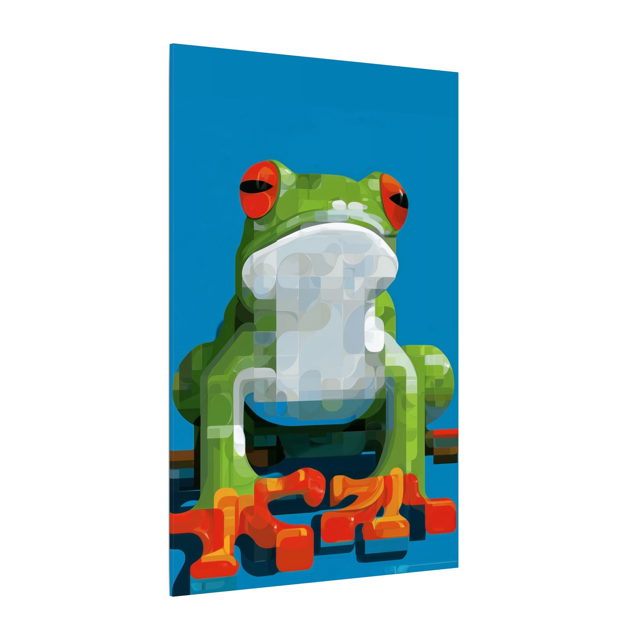 Pixelated Amphibian: Geometric Frog Design, Digital Mosaic Art   |    Custom Orders Available