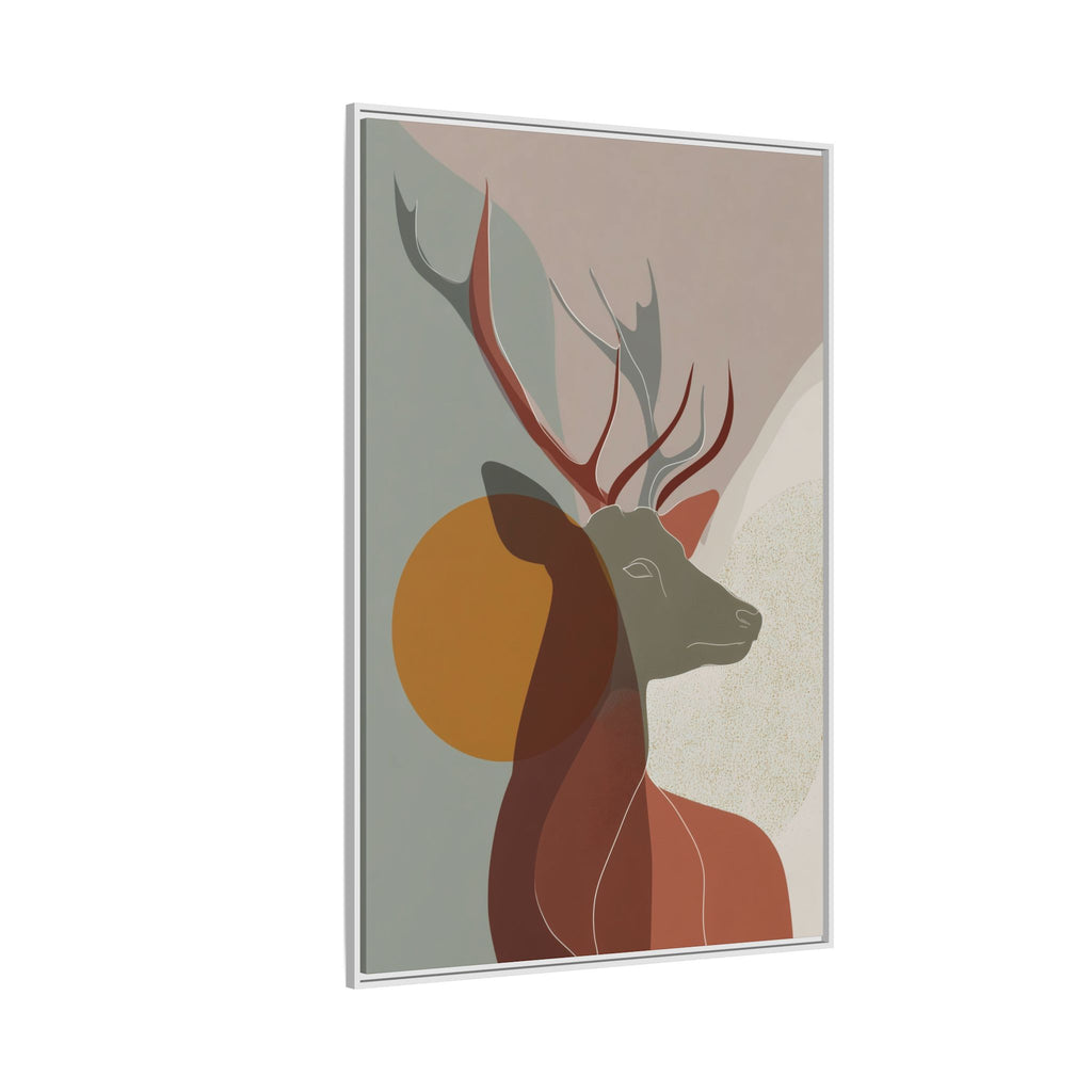 Rustic Reverie Framed Print : Minimalist Deer Profile, Contemporary Graphic Art Print   |  Personalized & Custom Orders Available