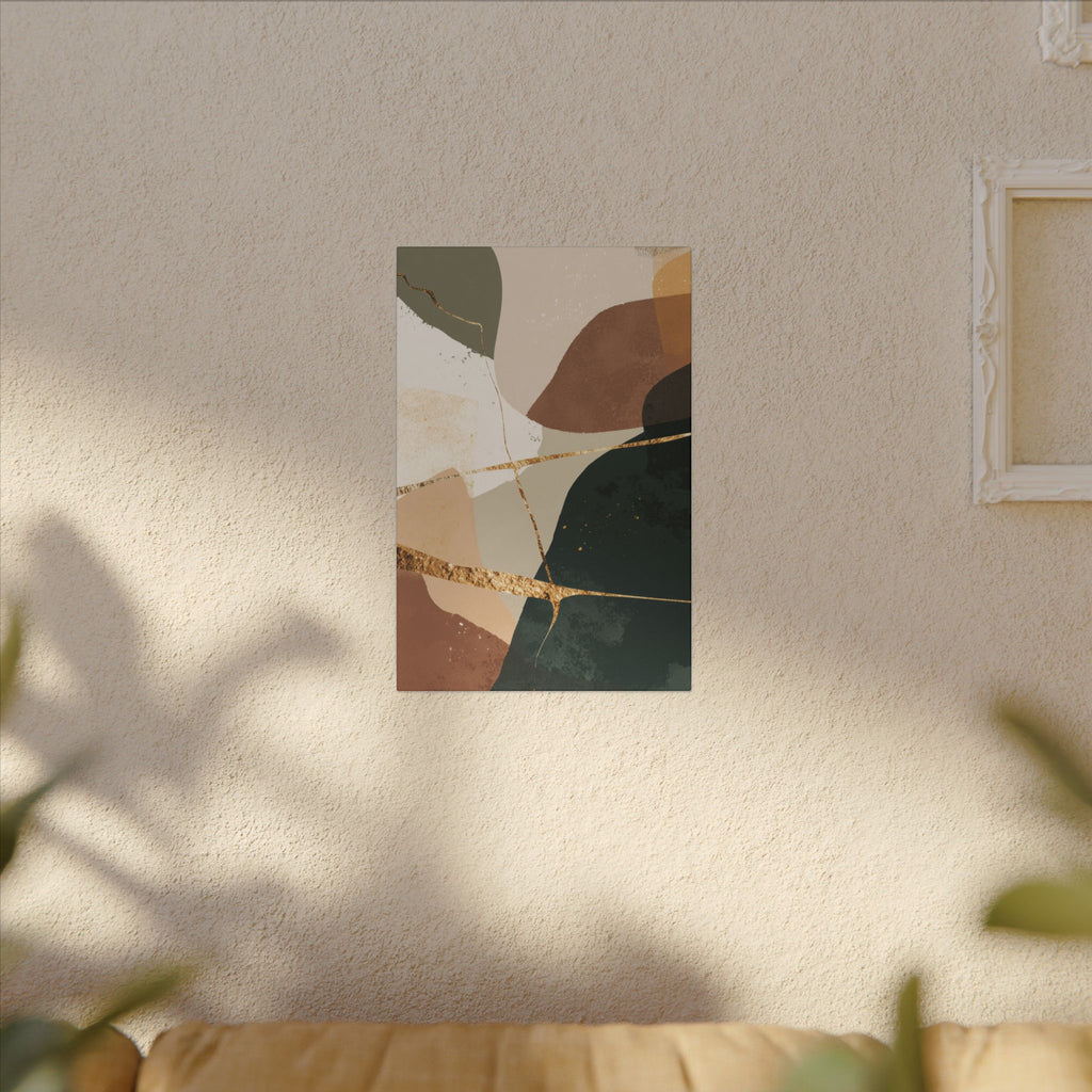 Canvas Print, Abstract Earthy Gold Wall Art, Modern Designer Home Decor, Stretched Matte Canvas; Thick, Multi-Size, Office Decor