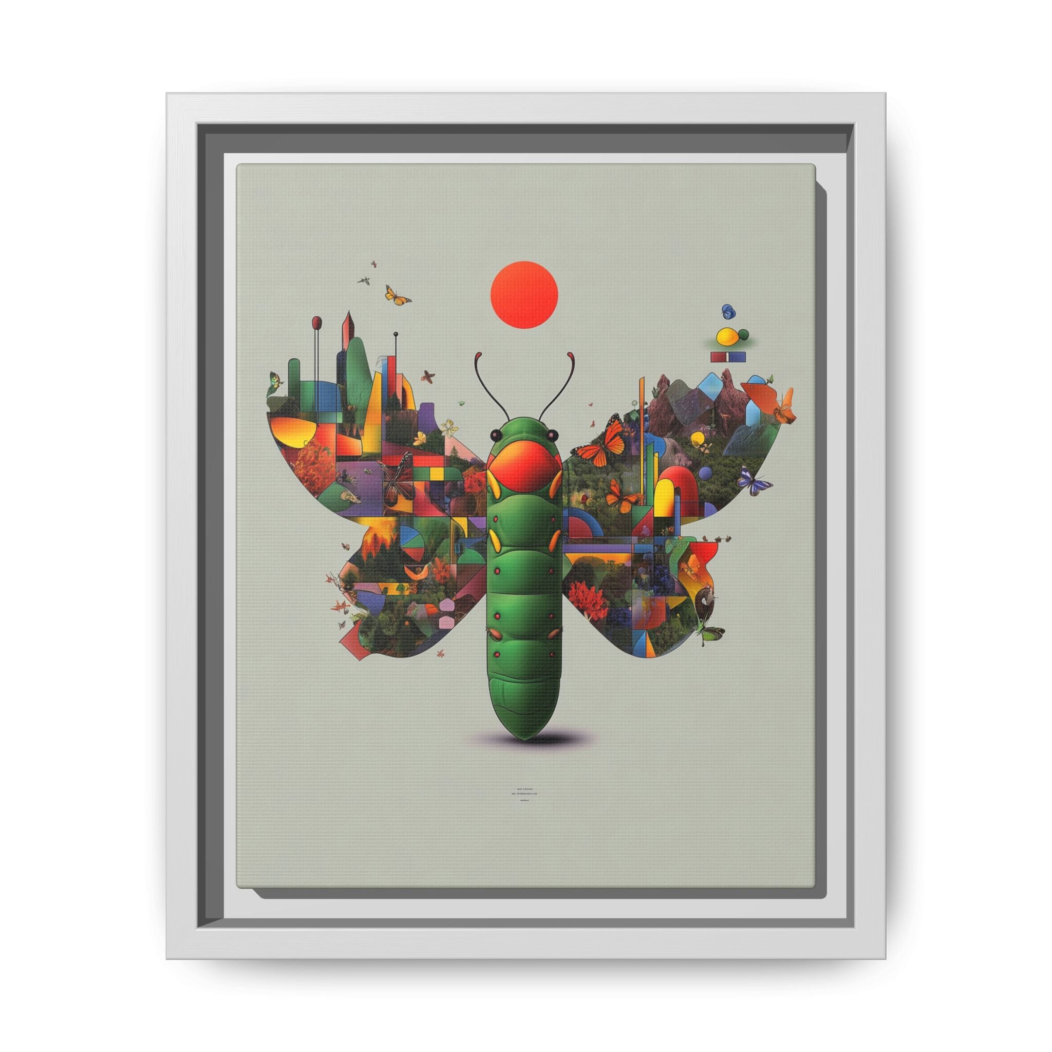 Geometric Chrysalis Framed Print : Butterfly Transformation, Digital Abstract Landscape Metaphor   |  Personalized & Custom Orders