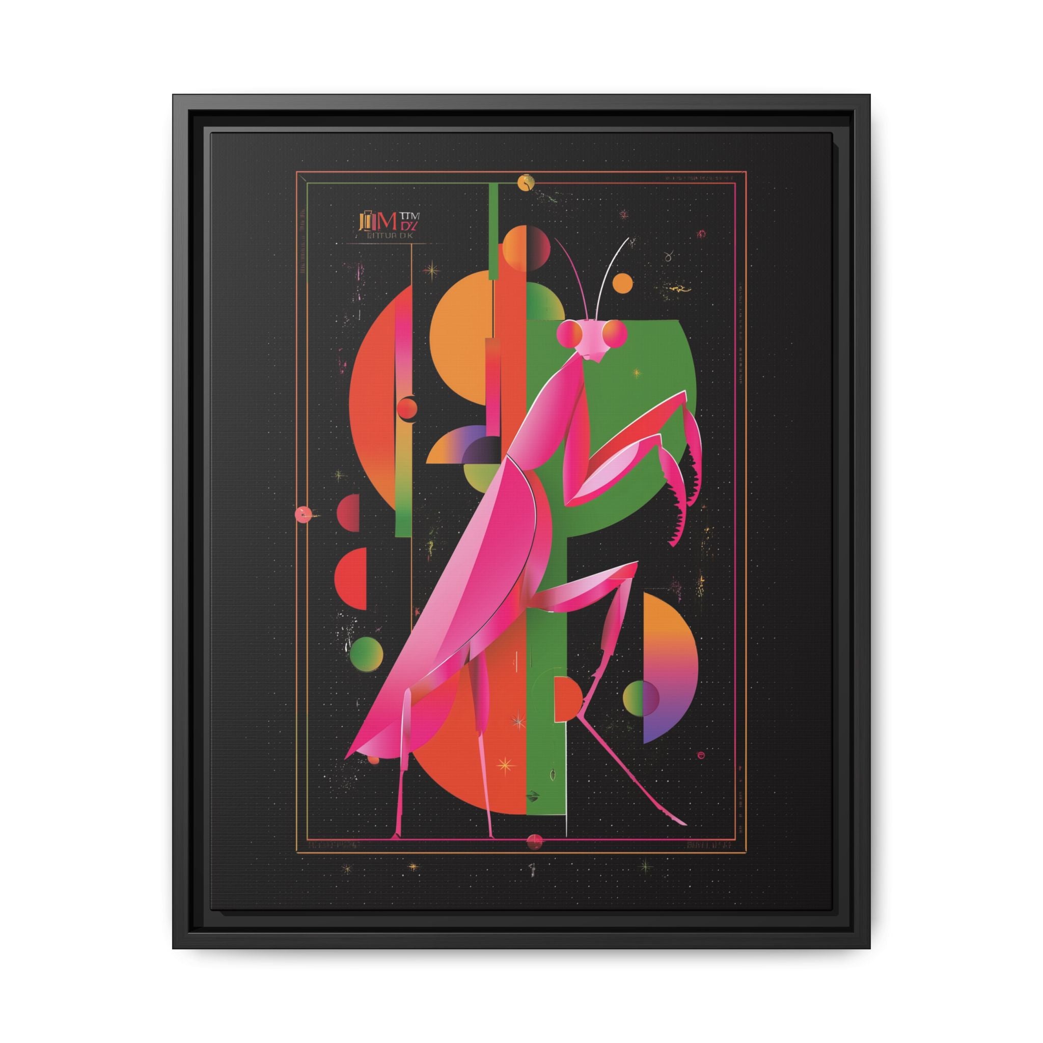 Cosmic Mantis Framed Print: Geometric Space Odyssey, Cubist Insect Illustration   |  Personalized & Custom Orders Available