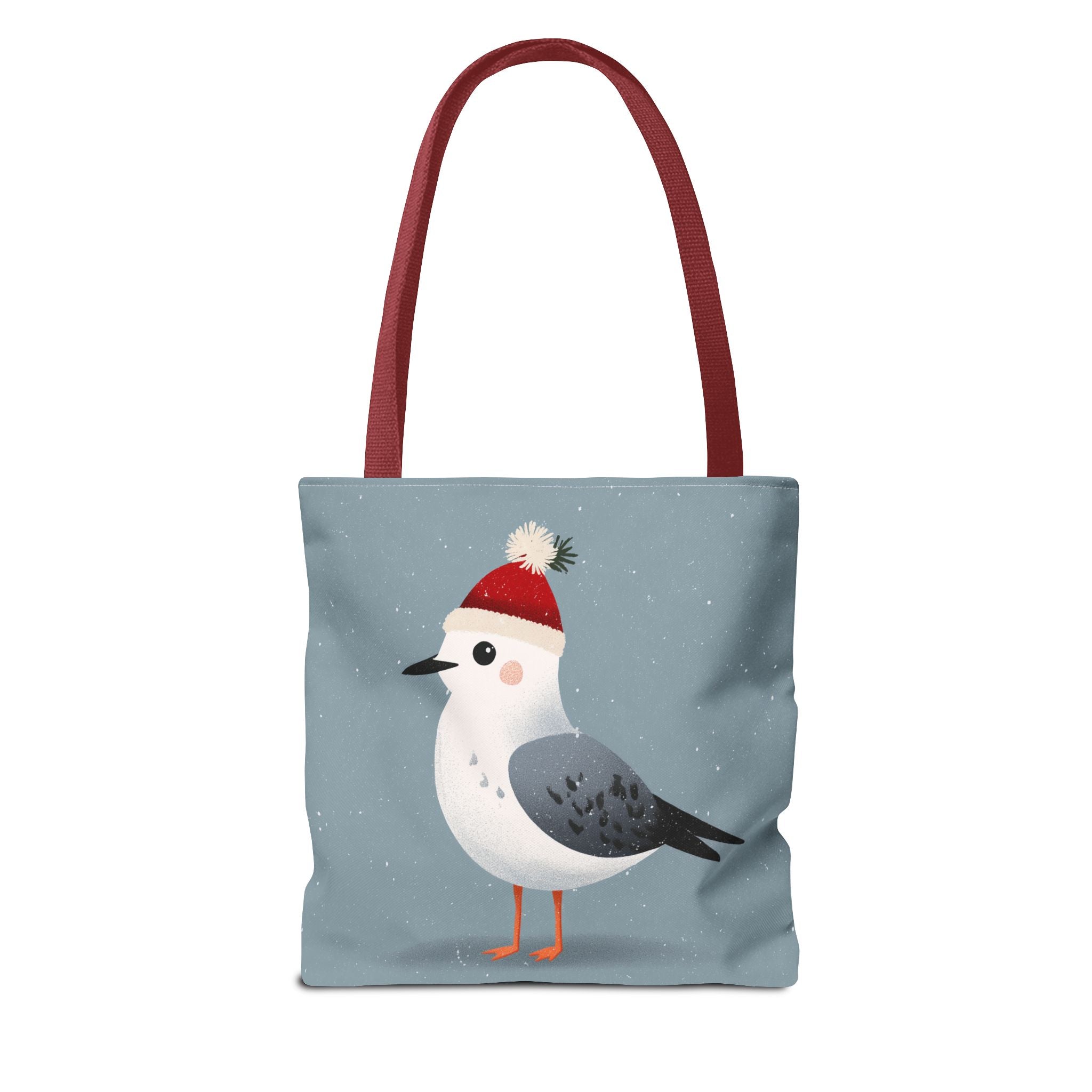 Christmas Seagull Tote Bag, Holiday Shopping Bag, Eco-Friendly Gift Bag, Cute Coastal Accessories, Winter Tote for Bird Lovers