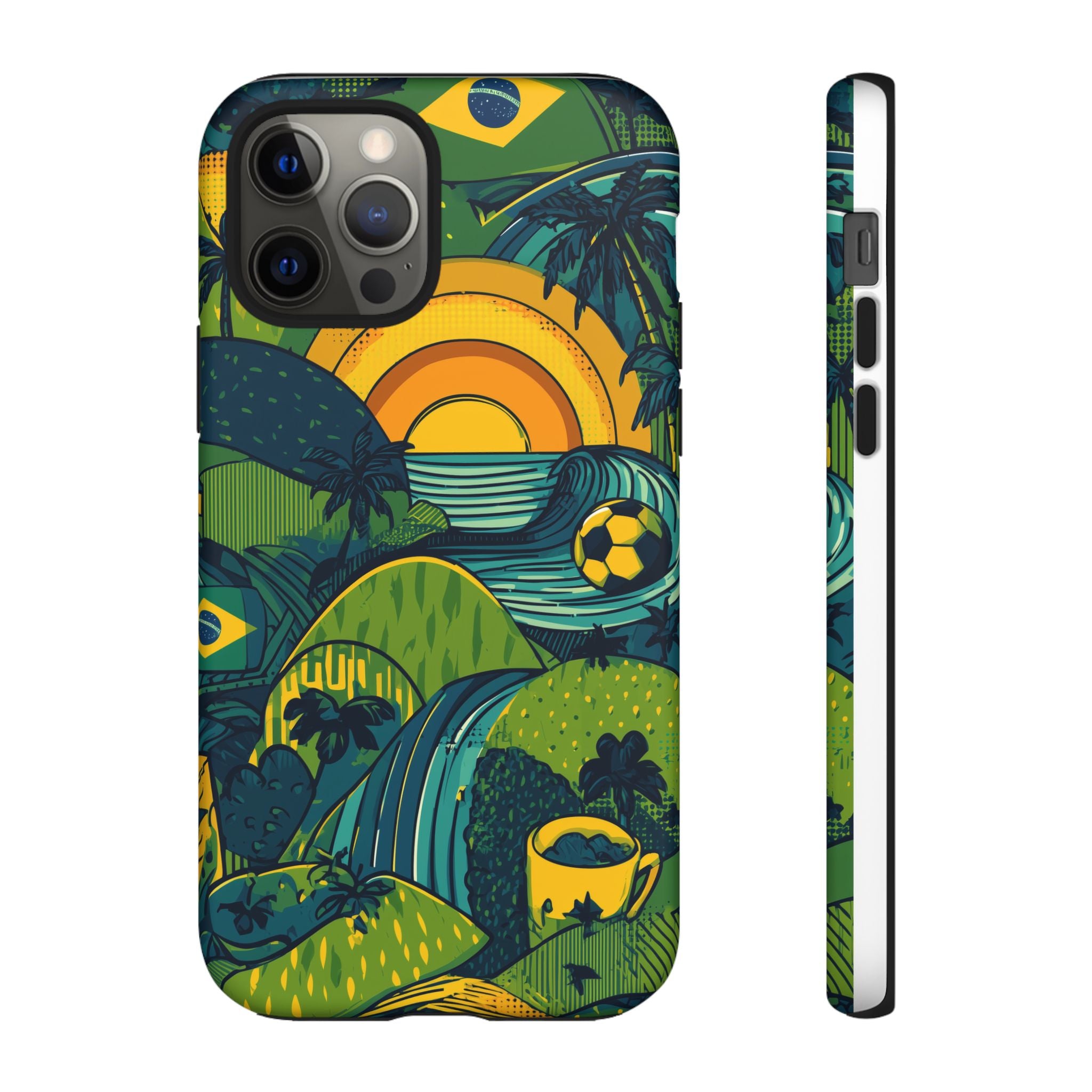 Brazil Tough Cases: Sporty Tropical Phone Case, Fun Beach Vibe Phone Accessory, Summer Travel Gift, Colorful Phone Cover, Casual Style Tech