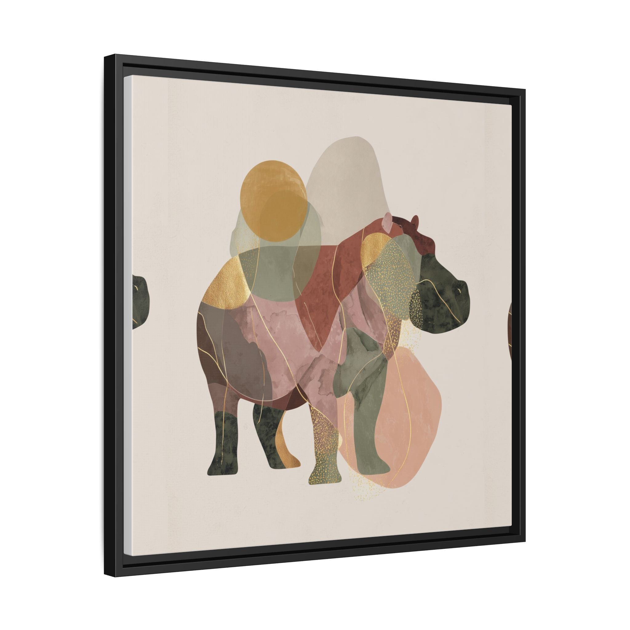 Fragmented Hippopotamus: Geometric Abstract Art, Minimalist Animal Portrait   |  Personalized & Custom Orders Available