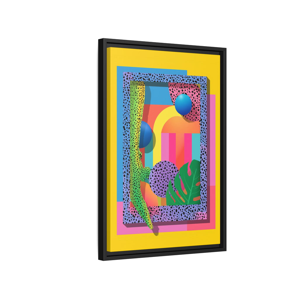 Geometric Rhythms: Abstract Layers of Color, Dimensional Shapes and Tropical Elements, Vibrant Modern Art Composition   |   Custom Orders