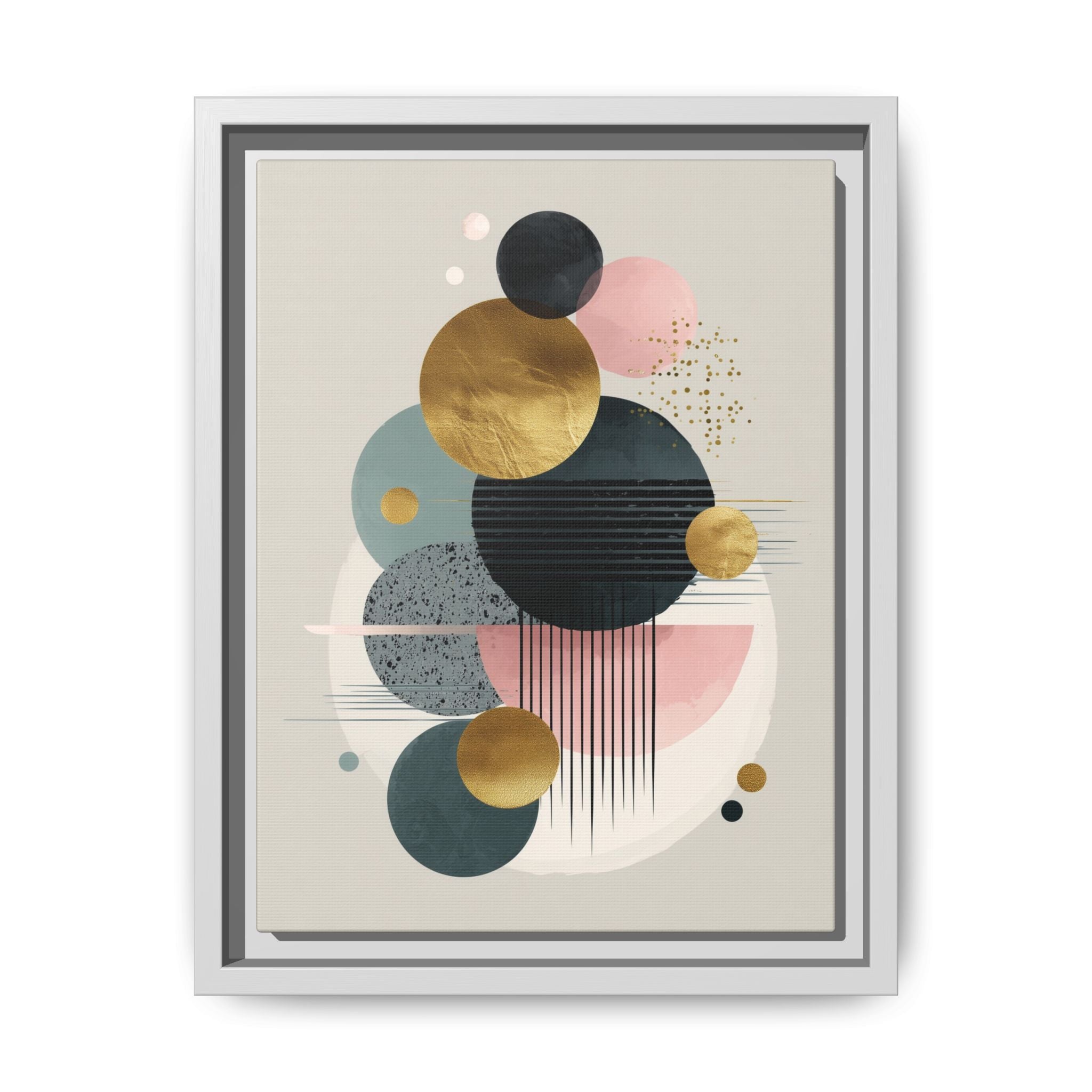 Geometric Harmony: Intersecting Circles, Mid-Century Modern Design, Abstract Metallic Composition   |   Custom Orders Accepted