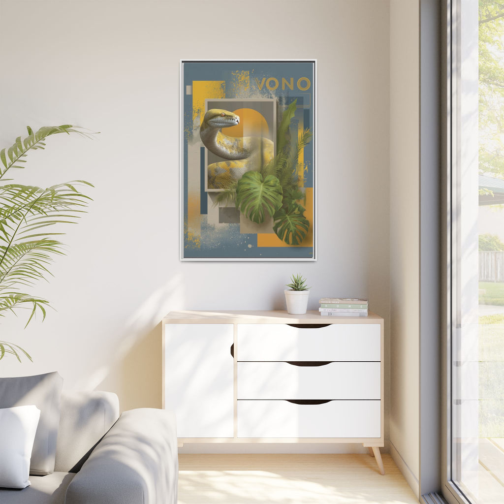 Serpent of Geometric Dimensions: Tropical Vono Design, Abstract Wildlife Art   |  Personalized & Custom Orders Available
