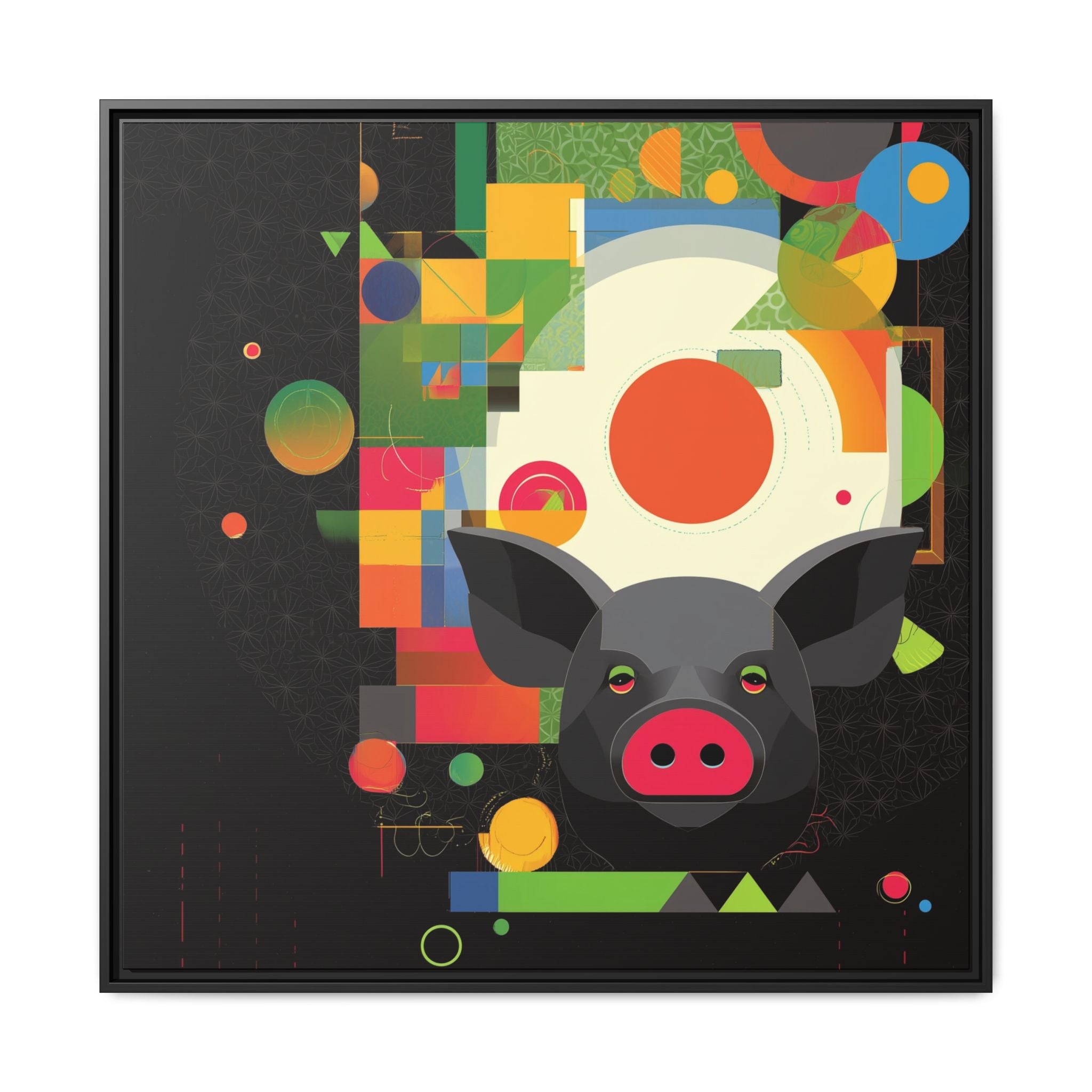 Prismatic Pig: Geometric Abstract Design, Digital Graphic Art Illustration   |    Custom Orders Available