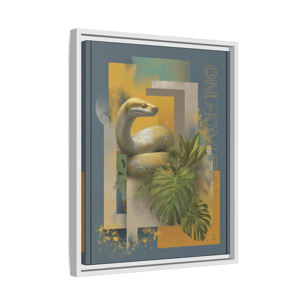 Serpent in Geometry: Tropical Albino Snake Portrait, Modern Botanical Illustration   |    Custom Orders Available