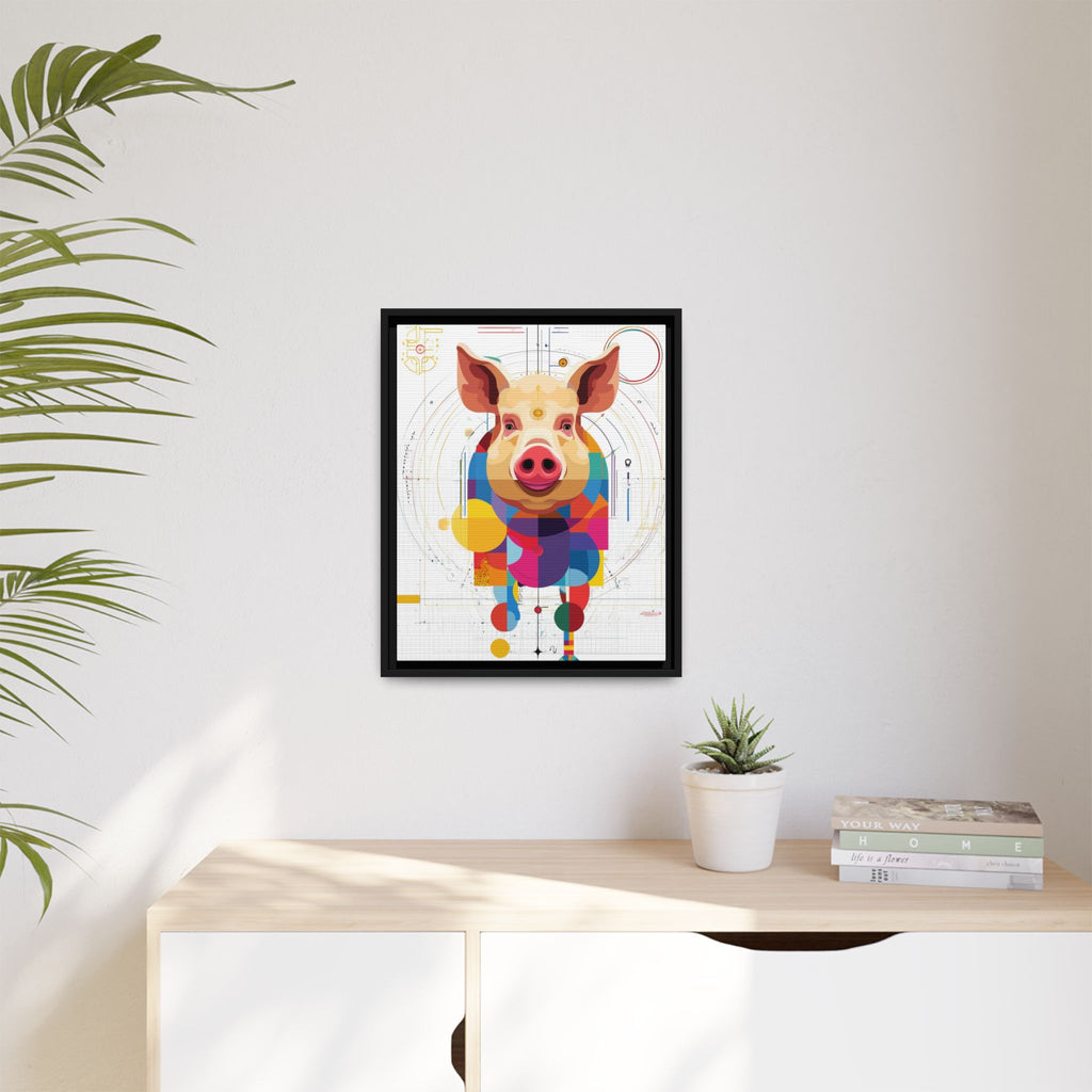 Geometric Pig: Digital Cubist Portrait, Mathematical Animal Abstraction   |    Custom Orders Available