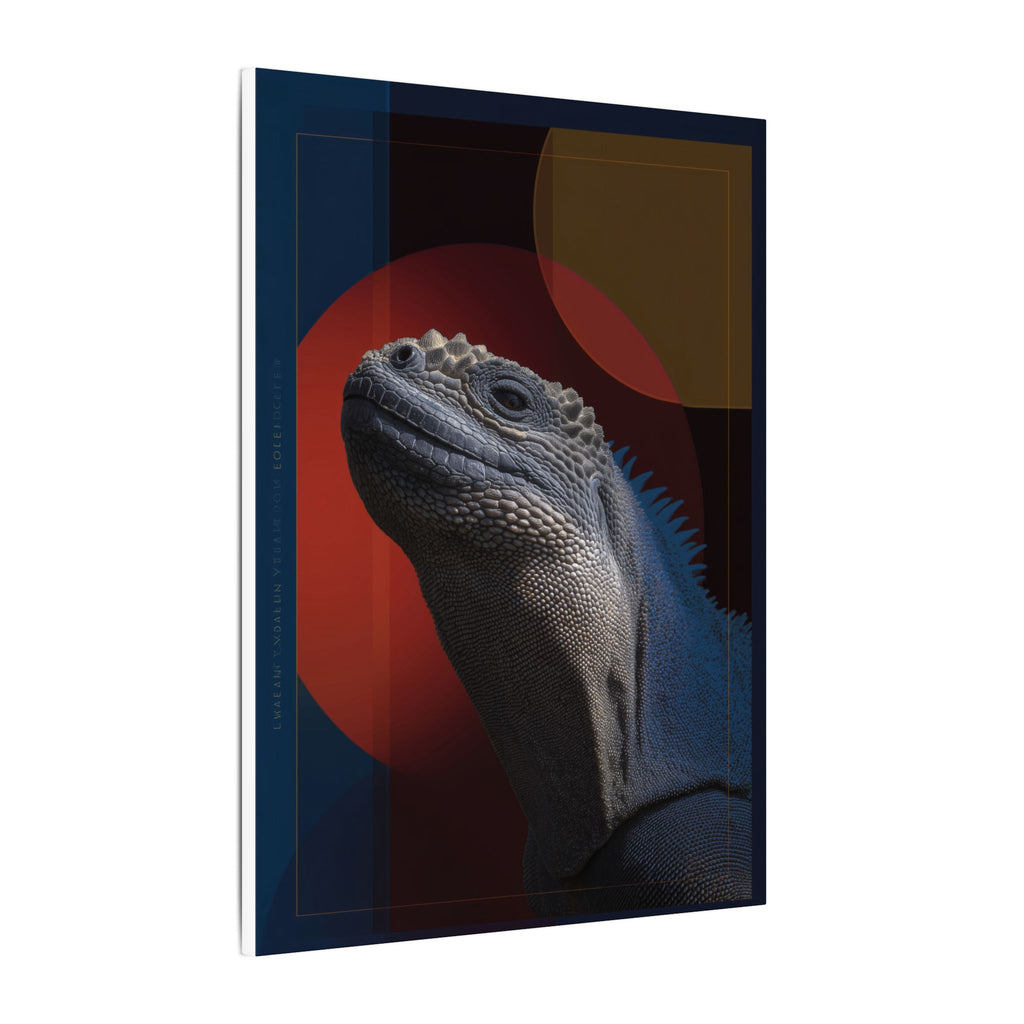 Marine Iguana Canvas: Reptilian Portrait, Digital Naturalism   |    Custom Orders Available