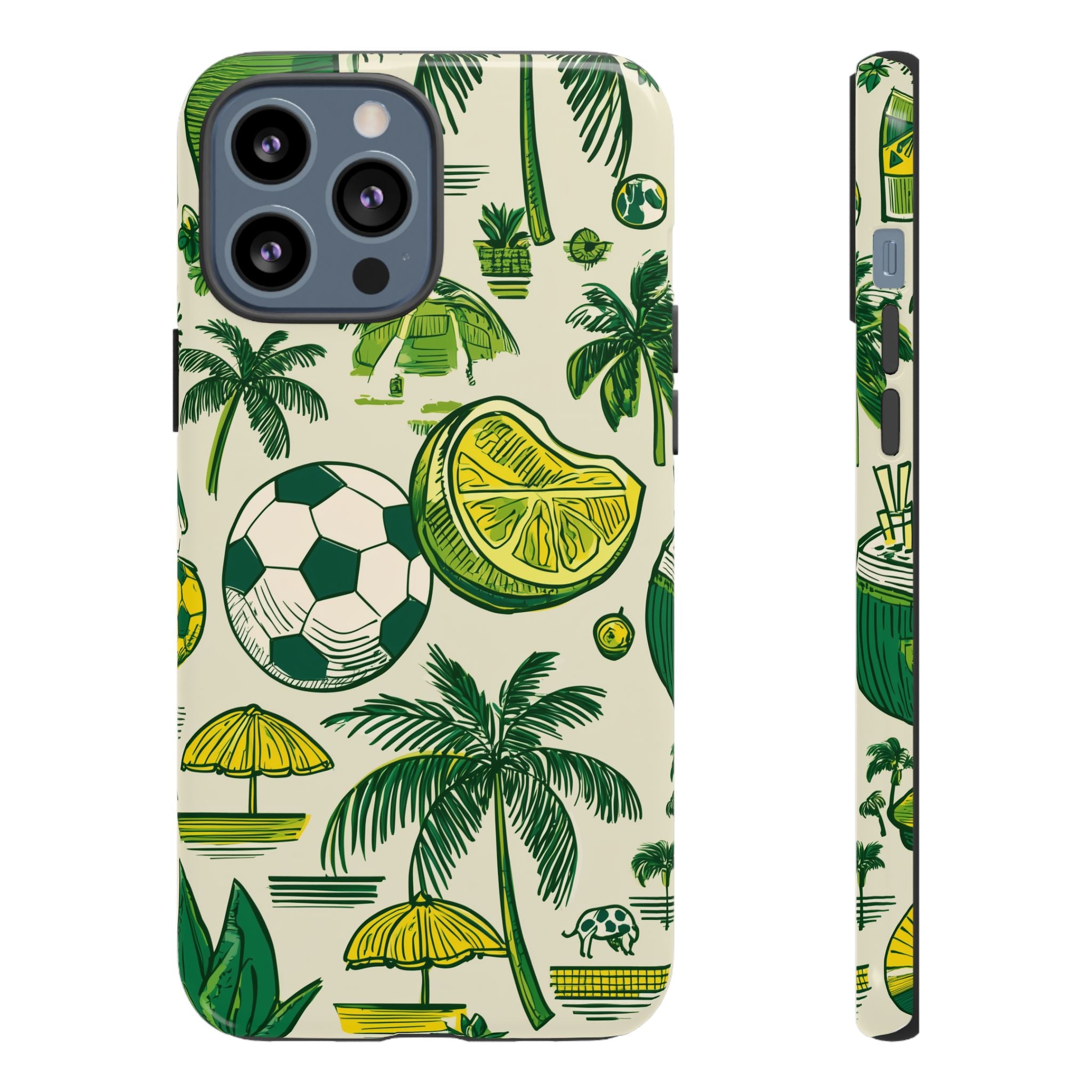 Summer Tough Cases: Sporty Tropical Phone Case, Fun Beach Vibe Phone Accessory, Summer Travel Gift, Colorful Phone Cover, Casual Style Tech