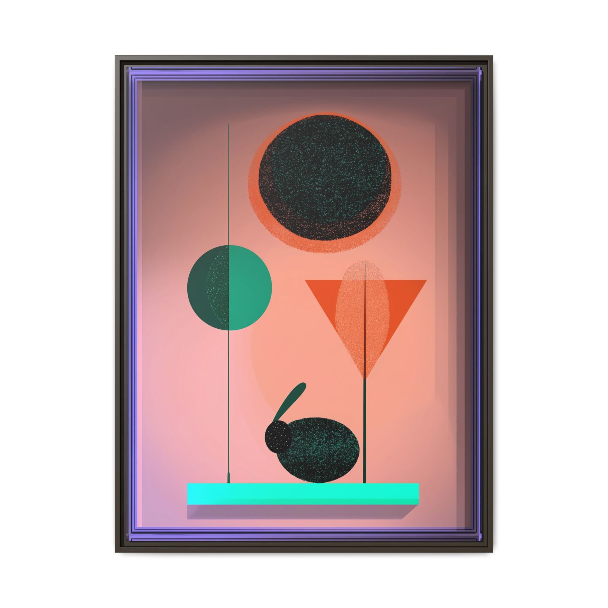 Geometric Harmony: Abstract Minimalist Composition, Organic Shapes and Color Play, Geometric Design with Teal and Orange Palette   |