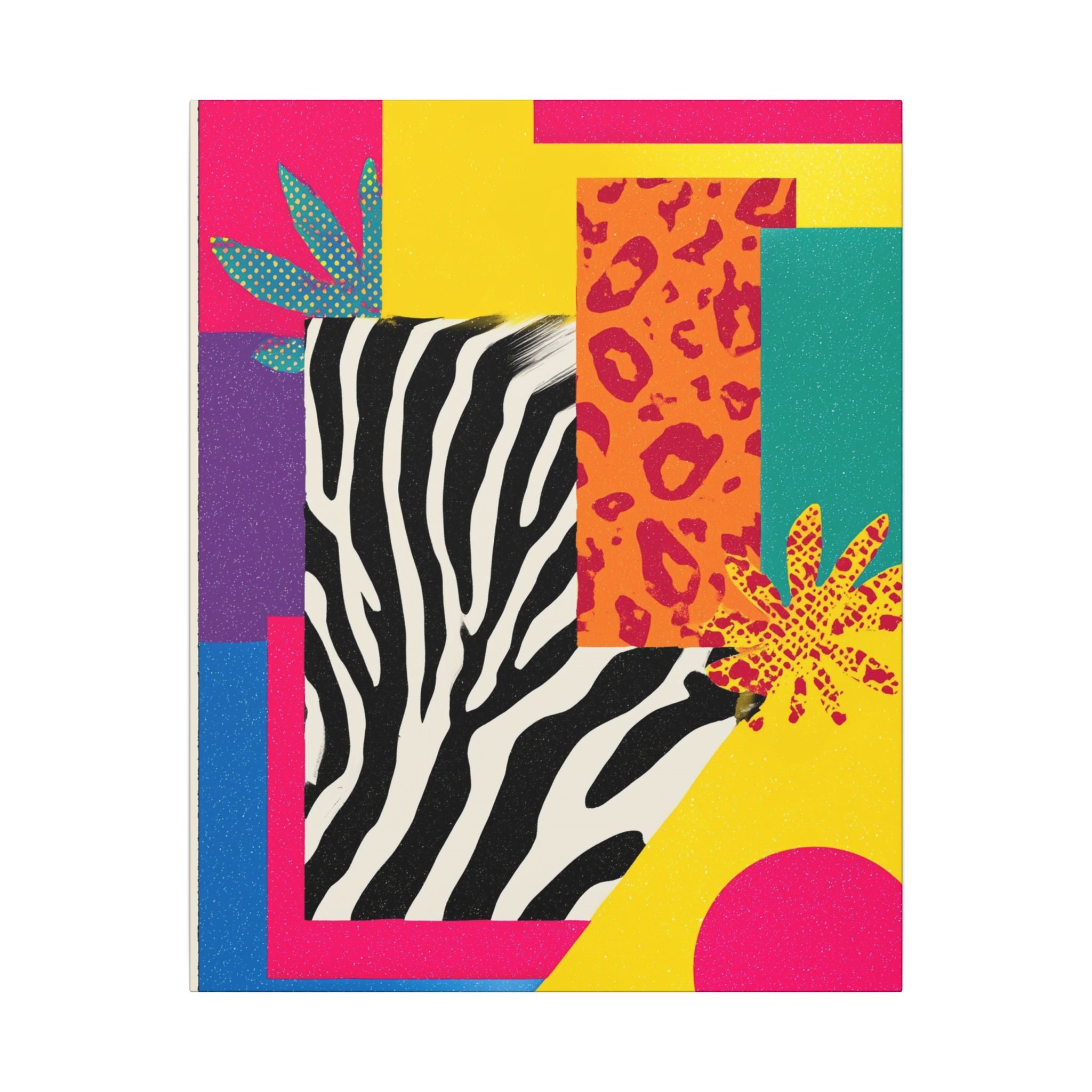 Pop Geometry: Zebra Leopard Fusion, Geometric Color Block, Modern Abstract Design   |   Custom Orders Accepted
