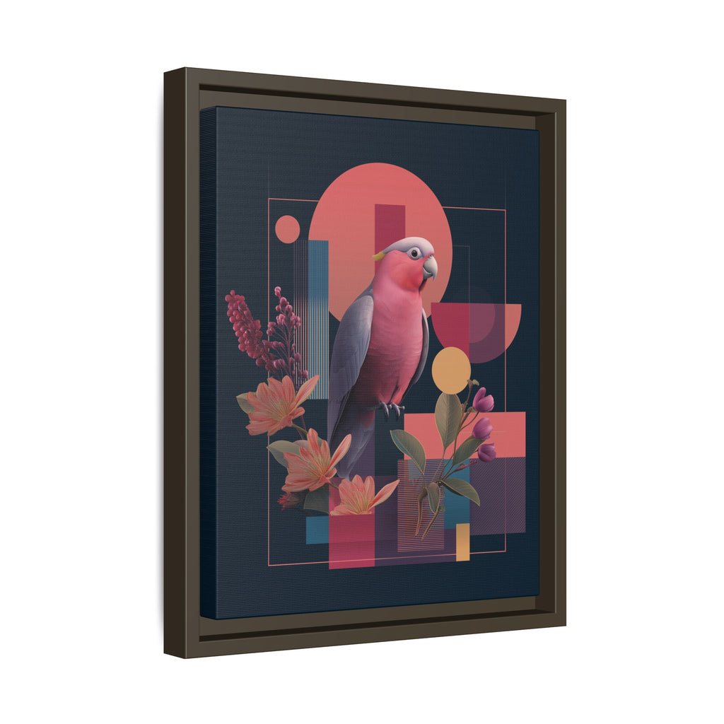 Galah Geometric Framed Print : Stylized Digital Cockatoo Portrait, Contemporary Abstract Botanical    |   Custom Orders Accepted