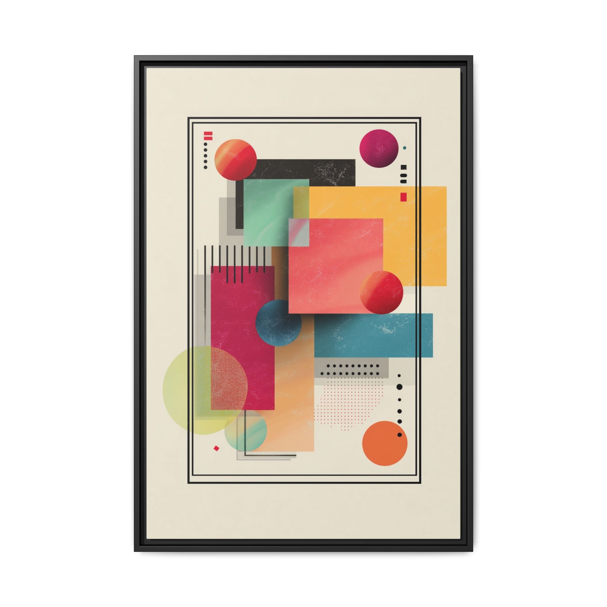 Geometric Harmony: Bauhaus Intersections, Digital Abstract Layers, Contemporary Color Palette   |   Custom Orders Accepted