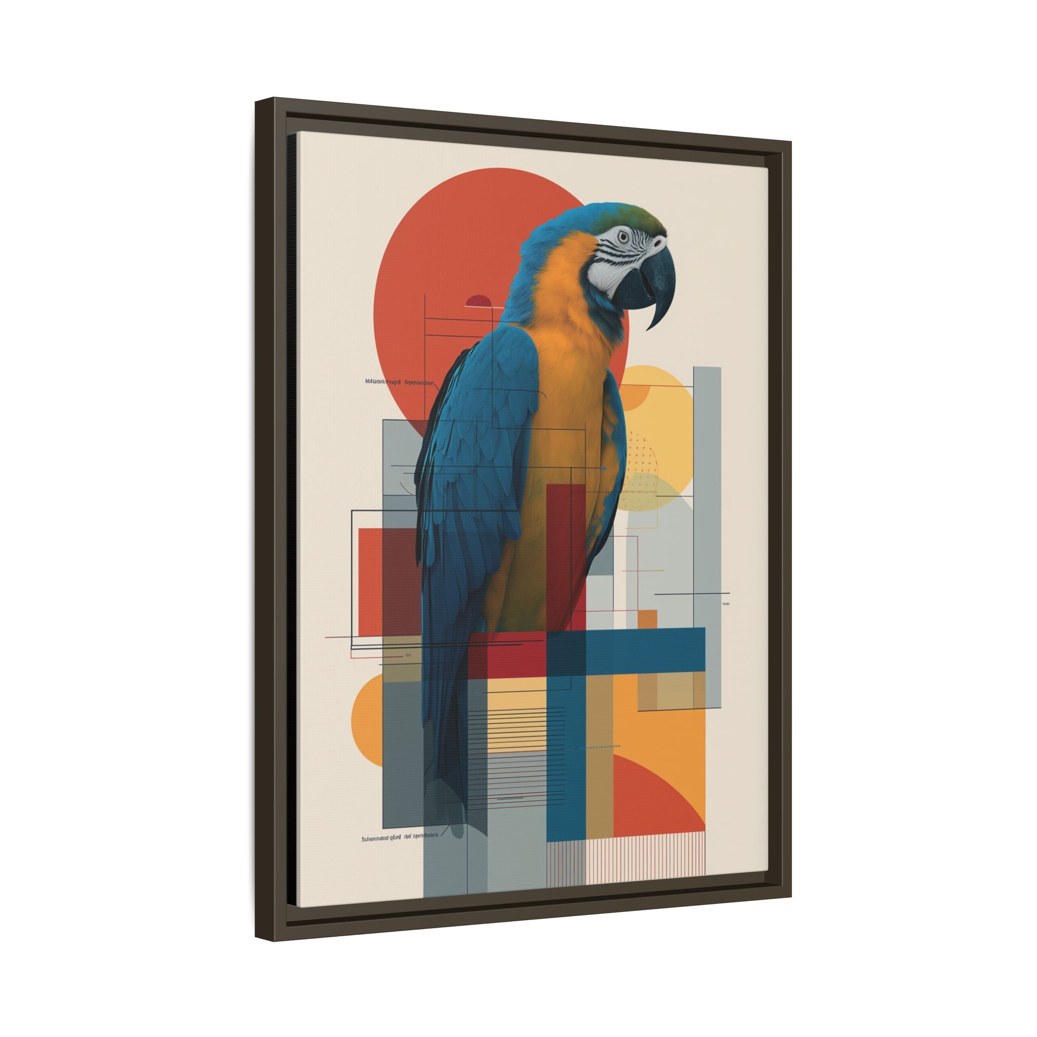 Macaw in Geometric Harmony: Modern Avian Portrait, Architectural Abstract Composition   |    Custom Orders Available