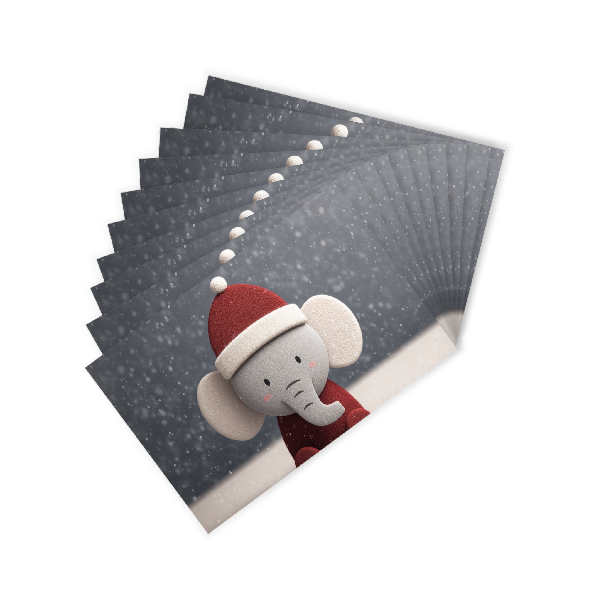 Cute Animals Festive Postcard Set - 10pcs of Holiday Cheer, Christmas Cards, Cute Elephant Designs, Fun Greetings for All Occasions
