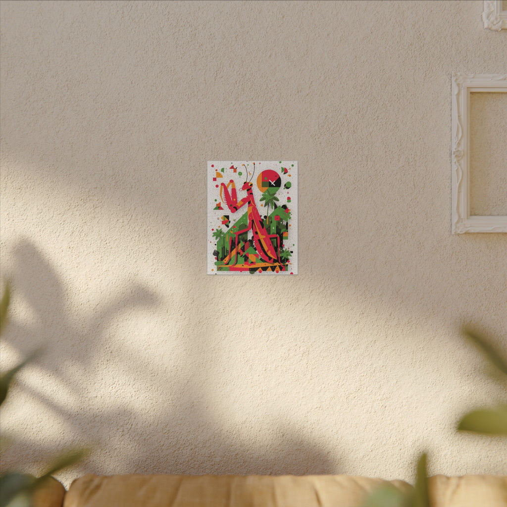 Geometric Praying Mantis: Cubist Insect Landscape, Digital Abstract Composition   |    Custom Orders Available