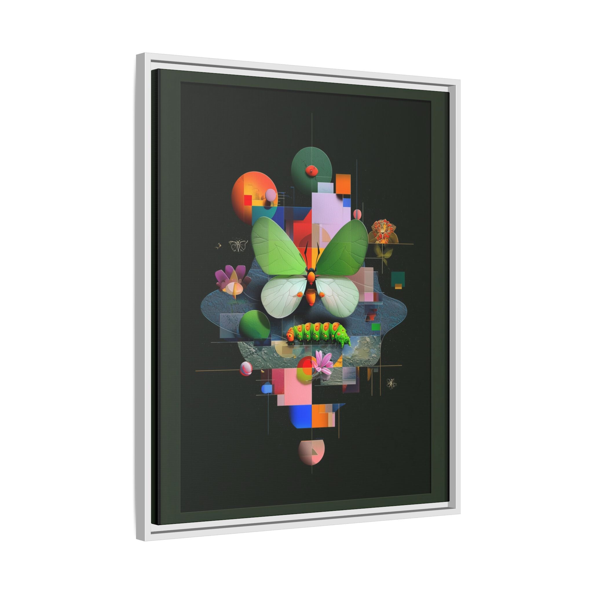 Metamorphosis Geometry Framed Print : Digital Nature Synthesis, Butterfly Abstraction   |  Personalized & Custom Orders Available