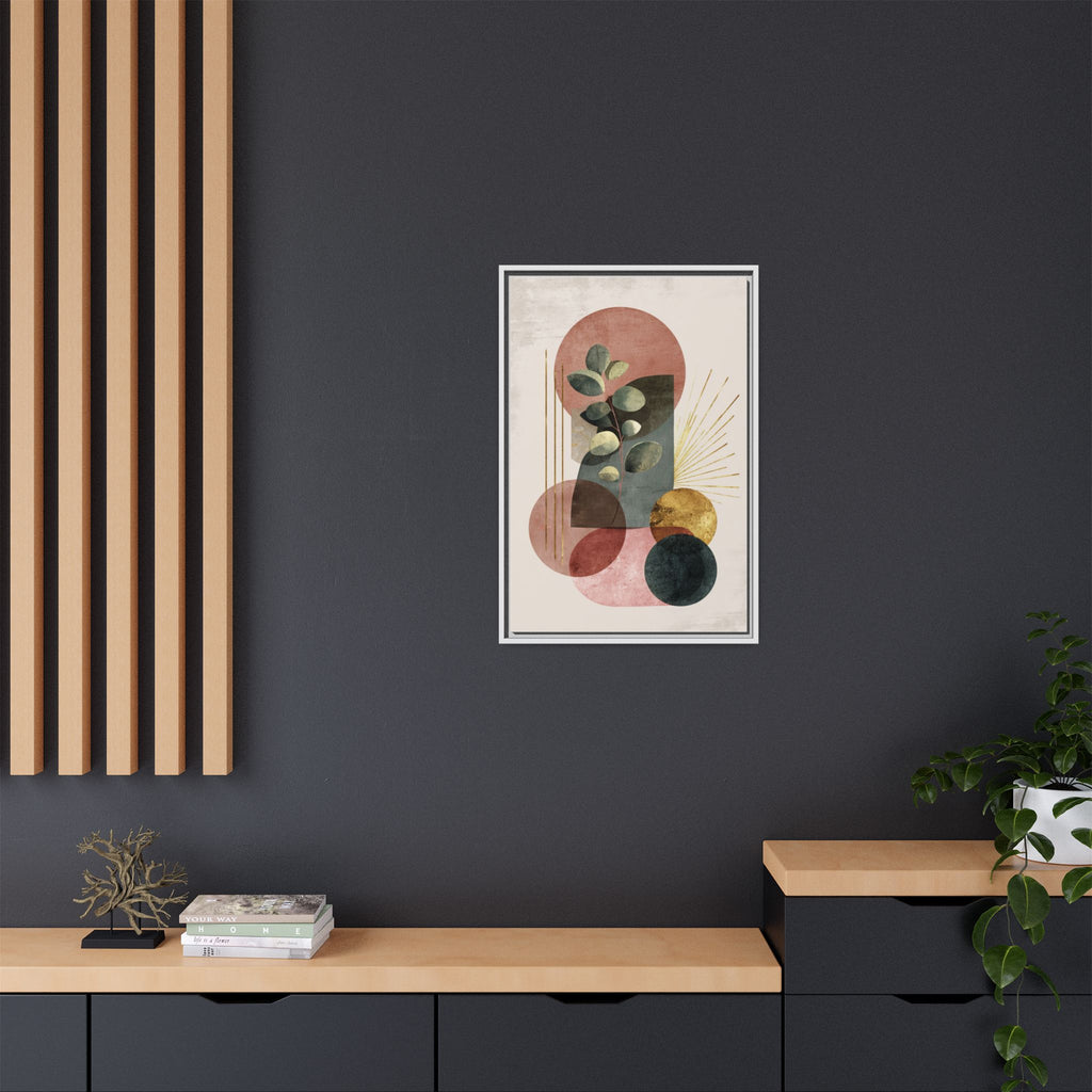 Botanical Geometric Symphony: Eucalyptus Harmony, Metallic Intersections, Modern Earth Tones   |   Custom Orders Accepted