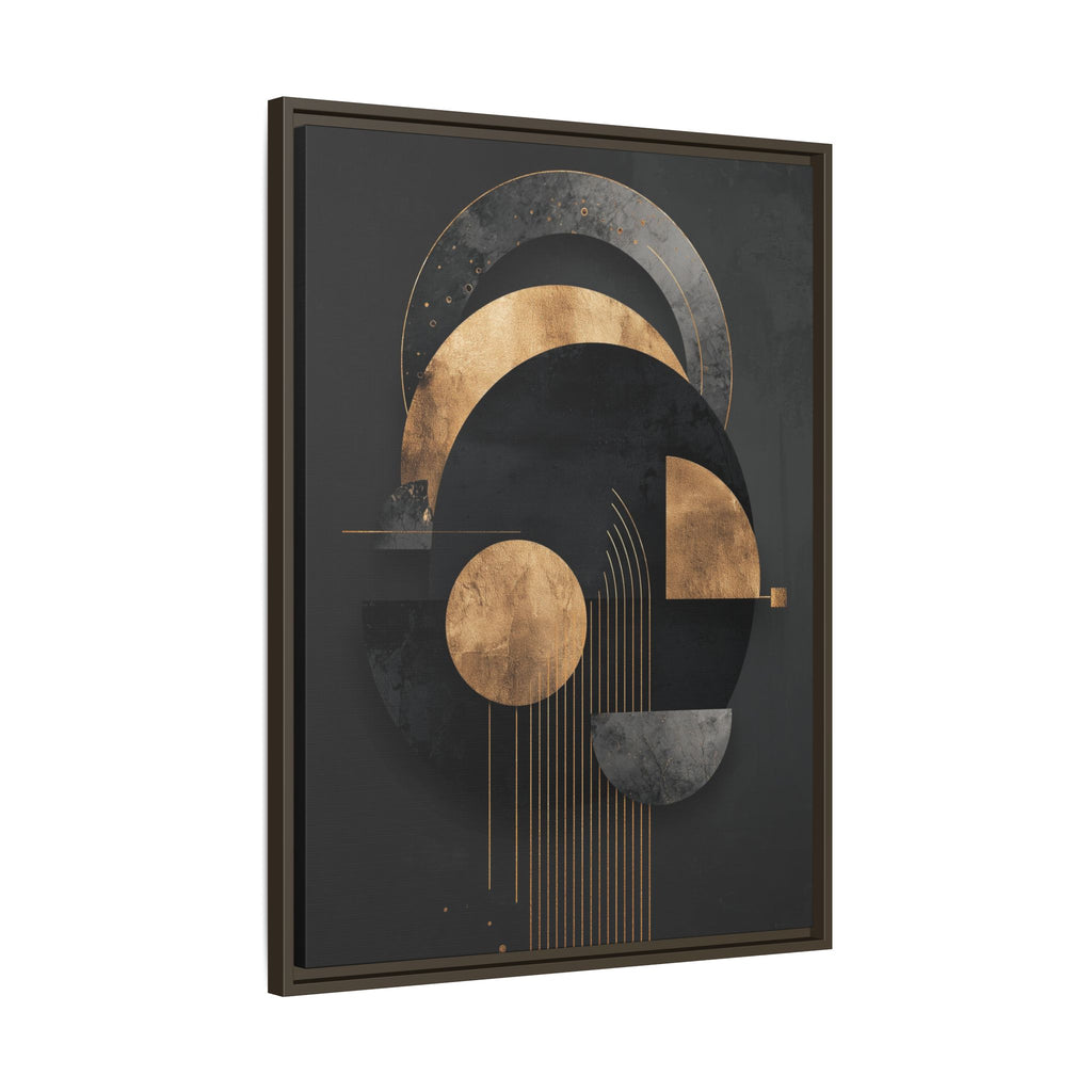 Geometric Resonance: Abstract Gold and Black Design, Minimalist Architectural Art, Modern Metallic Composition   |   Custom Orders Accepted
