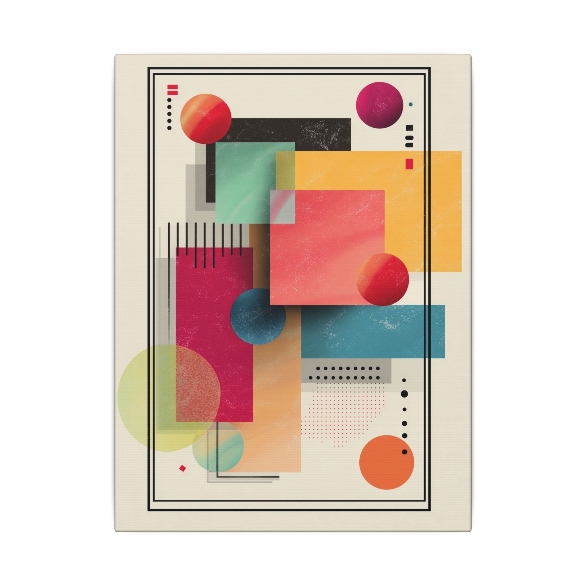 Geometric Dynamism: Bauhaus Abstraction, Translucent Shapes, Modernist Composition   |   Custom Orders Accepted