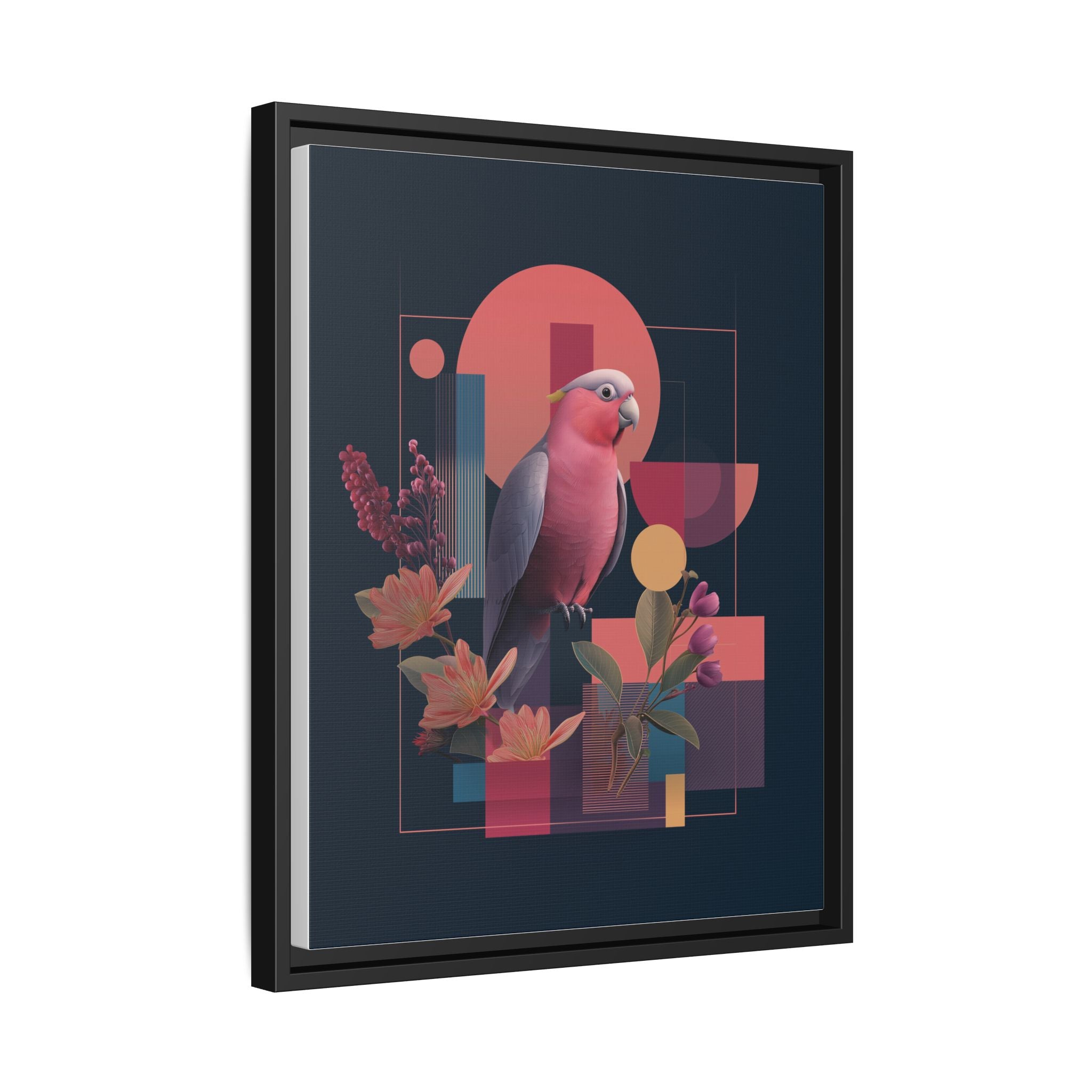 Geometric Rose Galah: Digital Art Deco, Retro-Futuristic Parrot Composition   |    Custom Orders Available