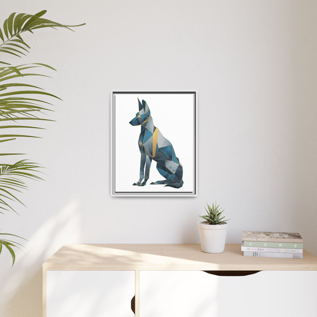 Geometric Canine Mosaic: Fractured Blue Shepherd, Modern Polygonal Art   |  Personalized & Custom Orders Available