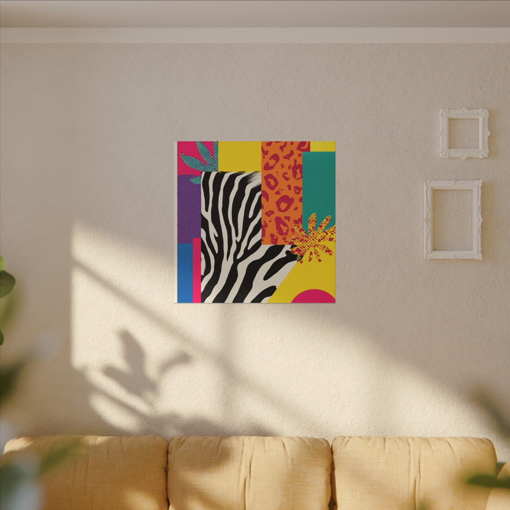 Pop Geometry: Zebra Leopard Fusion, Geometric Color Block, Modern Abstract Design   |   Custom Orders Accepted