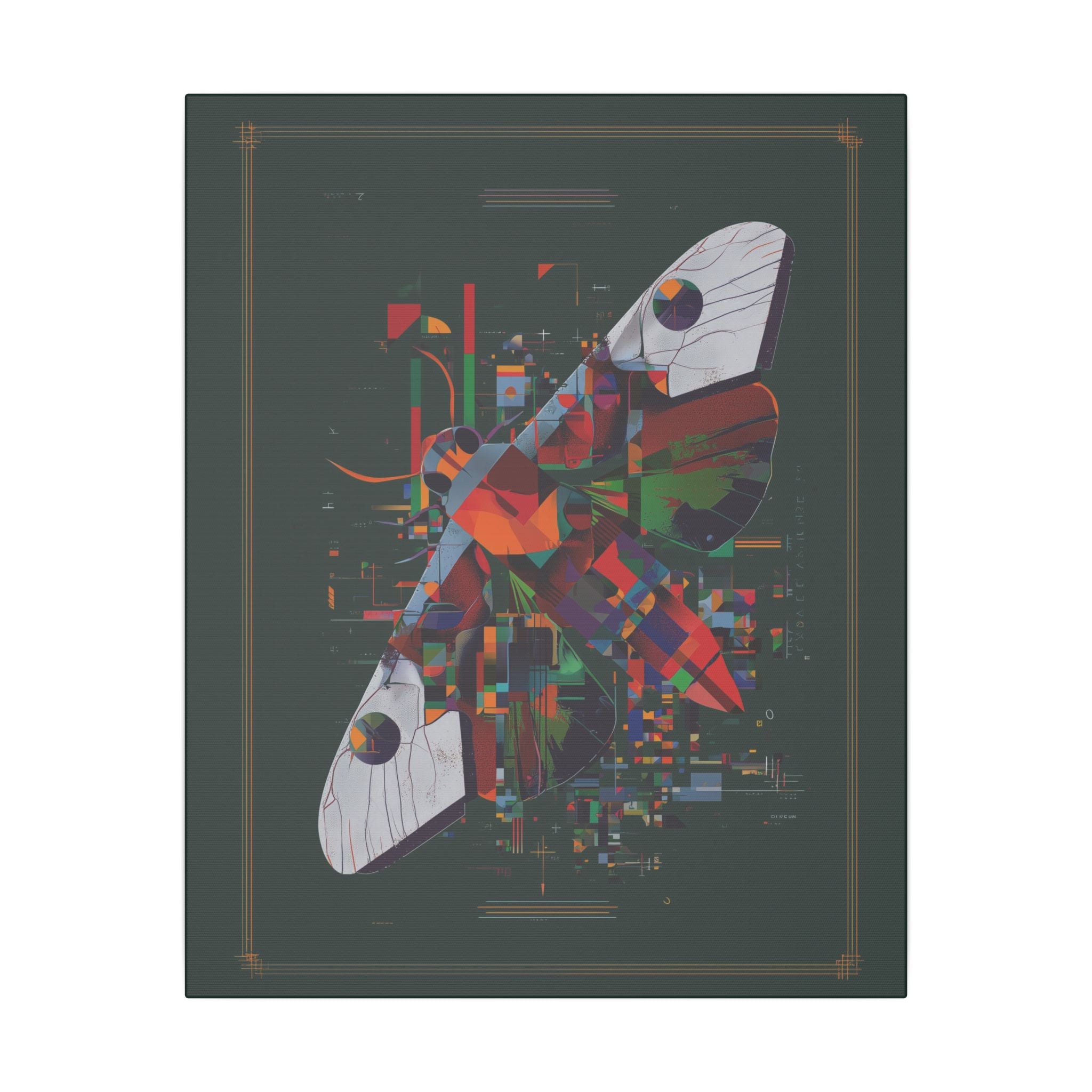 Metamorphic Geometry: Digital Cubist Butterfly, Fragmented Insect Abstraction   |    Custom Orders Available