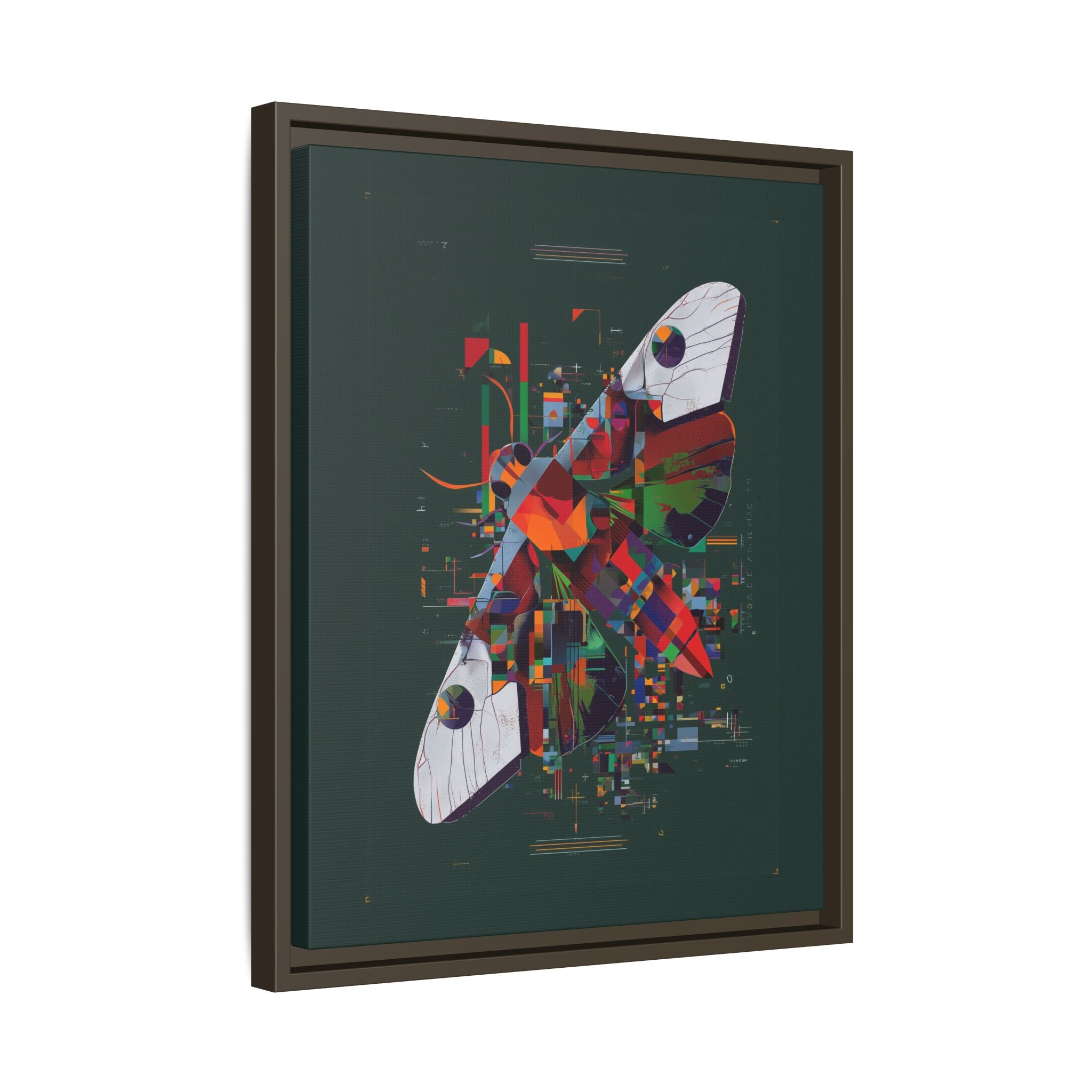 Digital Metamorphosis Framed Print: Geometric Butterfly Abstrac, Cubist Technological   |  Personalized & Custom Orders Available