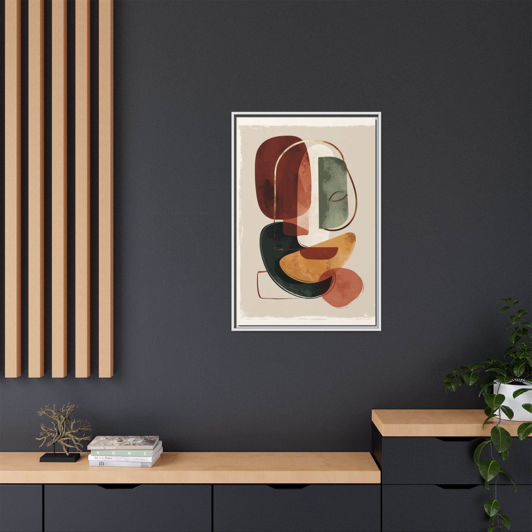 Layered Geometries: Mid-Century Modern Composition, Organic Abstract Design, Translucent Intersecting Shapes   |   Custom Orders Accepted