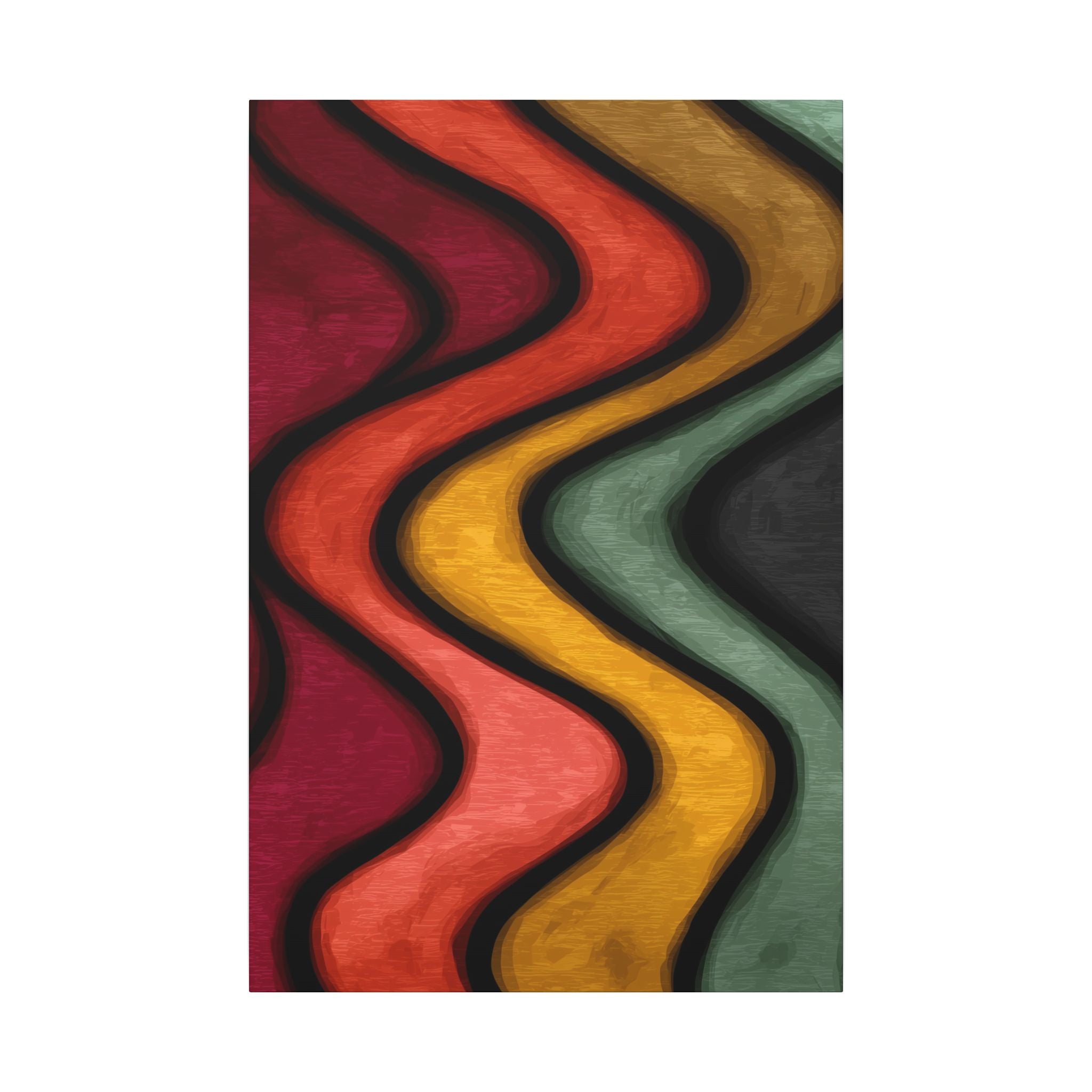 Autumnal Waves: Sinuous Organic Abstractions, Warm Color Landscape, Rhythmic Painterly Flow   |   Custom Orders Accepted