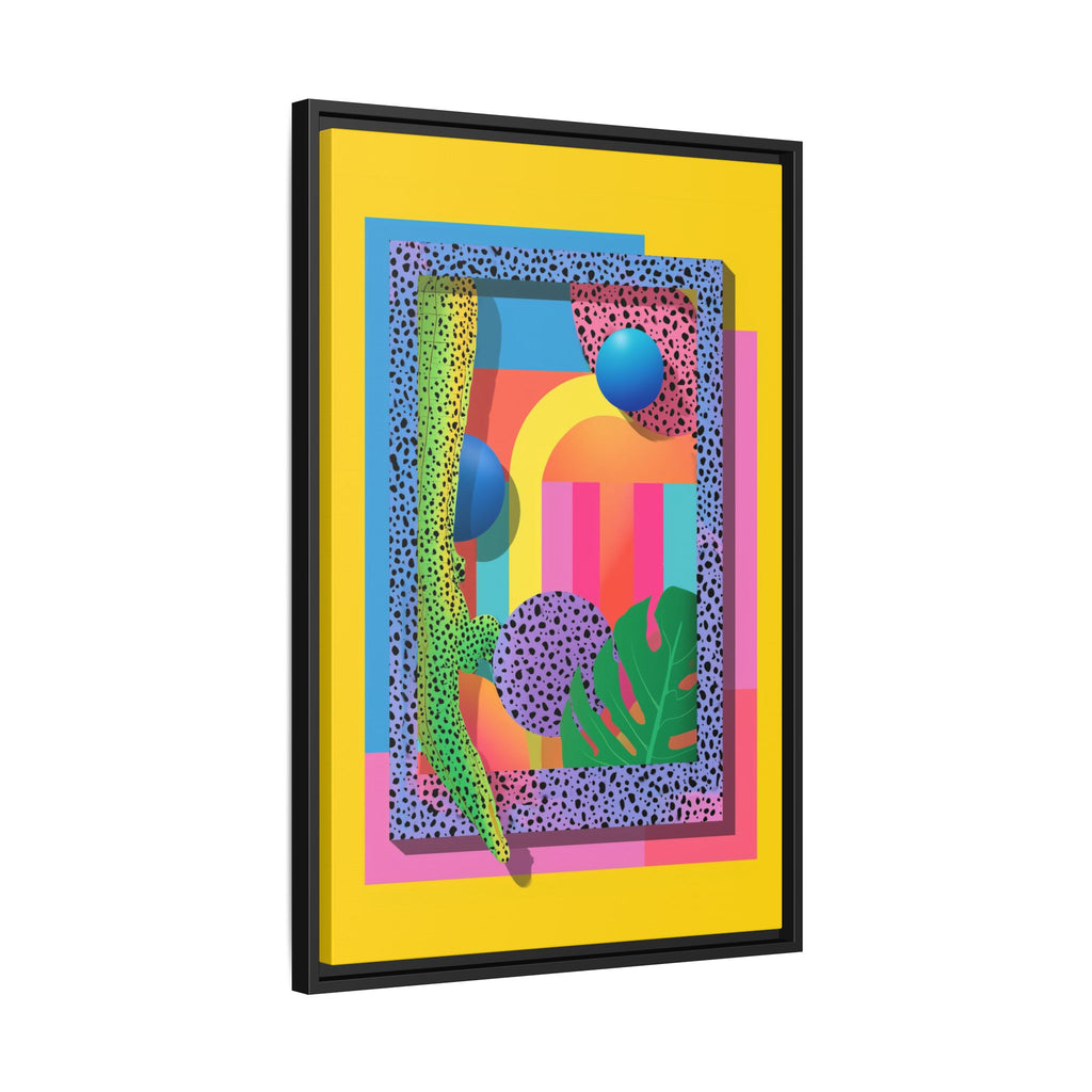 Geometric Rhythms: Abstract Layers of Color, Dimensional Shapes and Tropical Elements, Vibrant Modern Art Composition   |   Custom Orders
