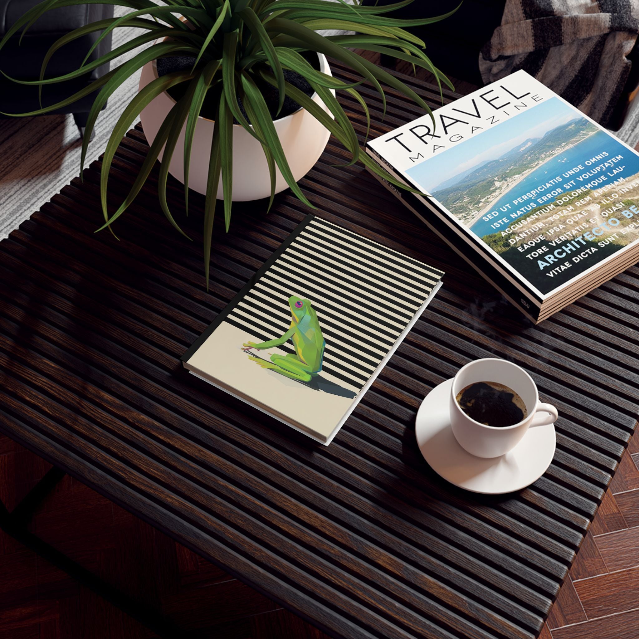 Personalized Geometric Frog Journal : Vibrant Amphibian Illustration, Modern Personalized Journal   |     Custom Orders Accepted