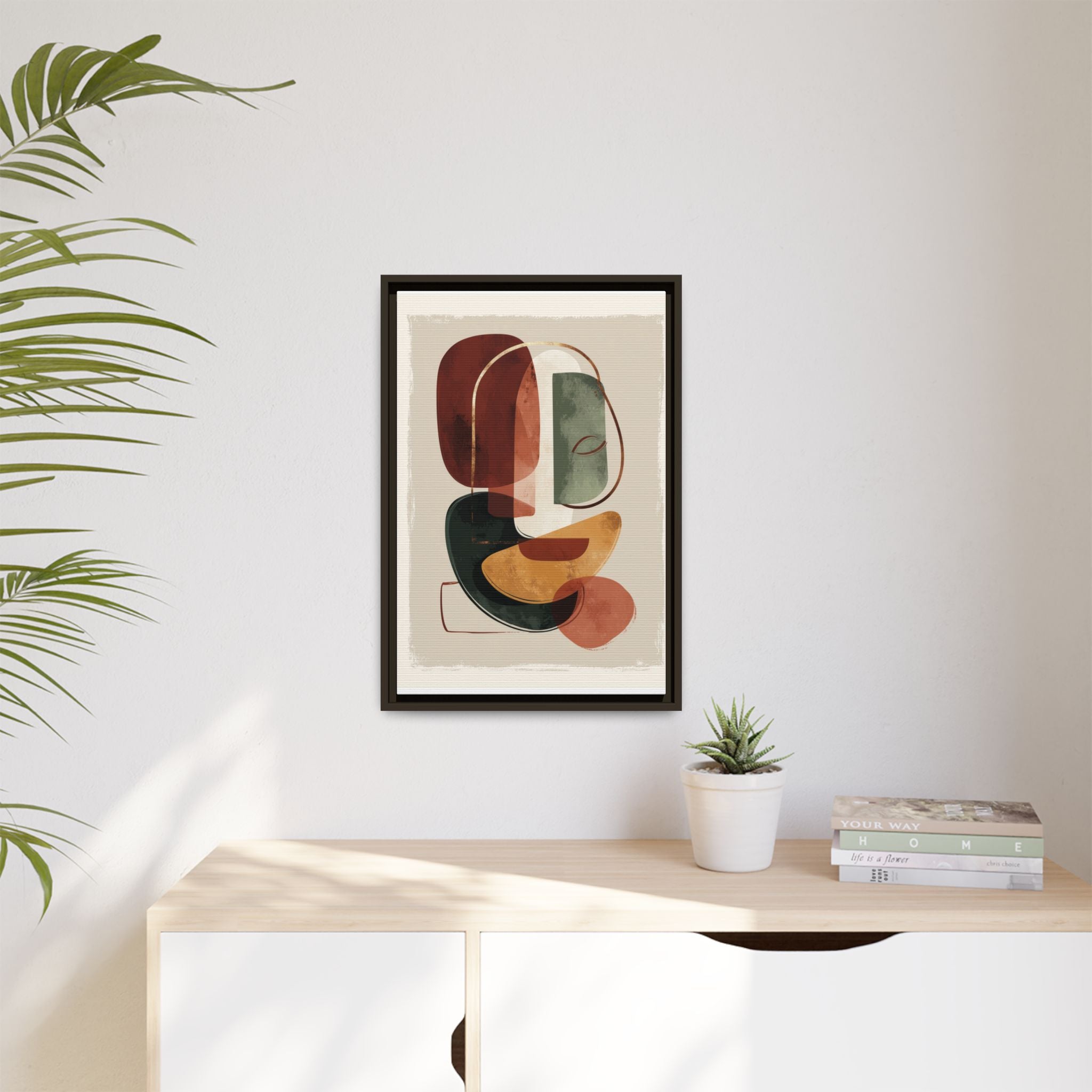 Layered Geometries: Mid-Century Modern Composition, Organic Abstract Design, Translucent Intersecting Shapes   |   Custom Orders Accepted