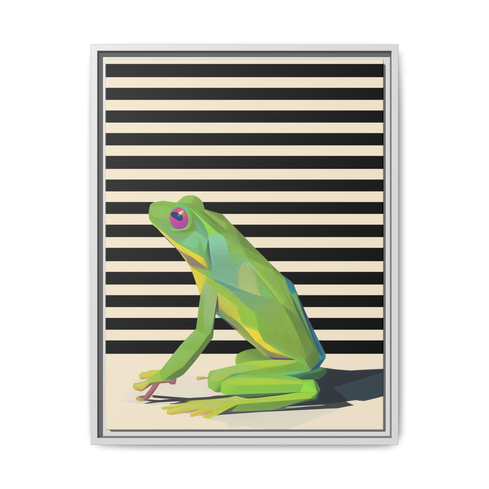 Geometric Frog: Minimalist Animal Portrait, Modern Graphic Design   |    Custom Orders Available