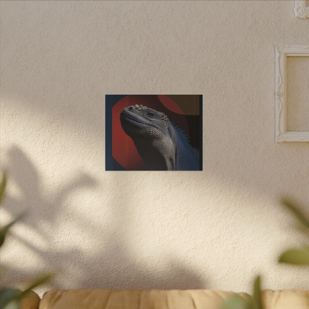 Marine Iguana Canvas: Reptilian Portrait, Digital Naturalism   |    Custom Orders Available
