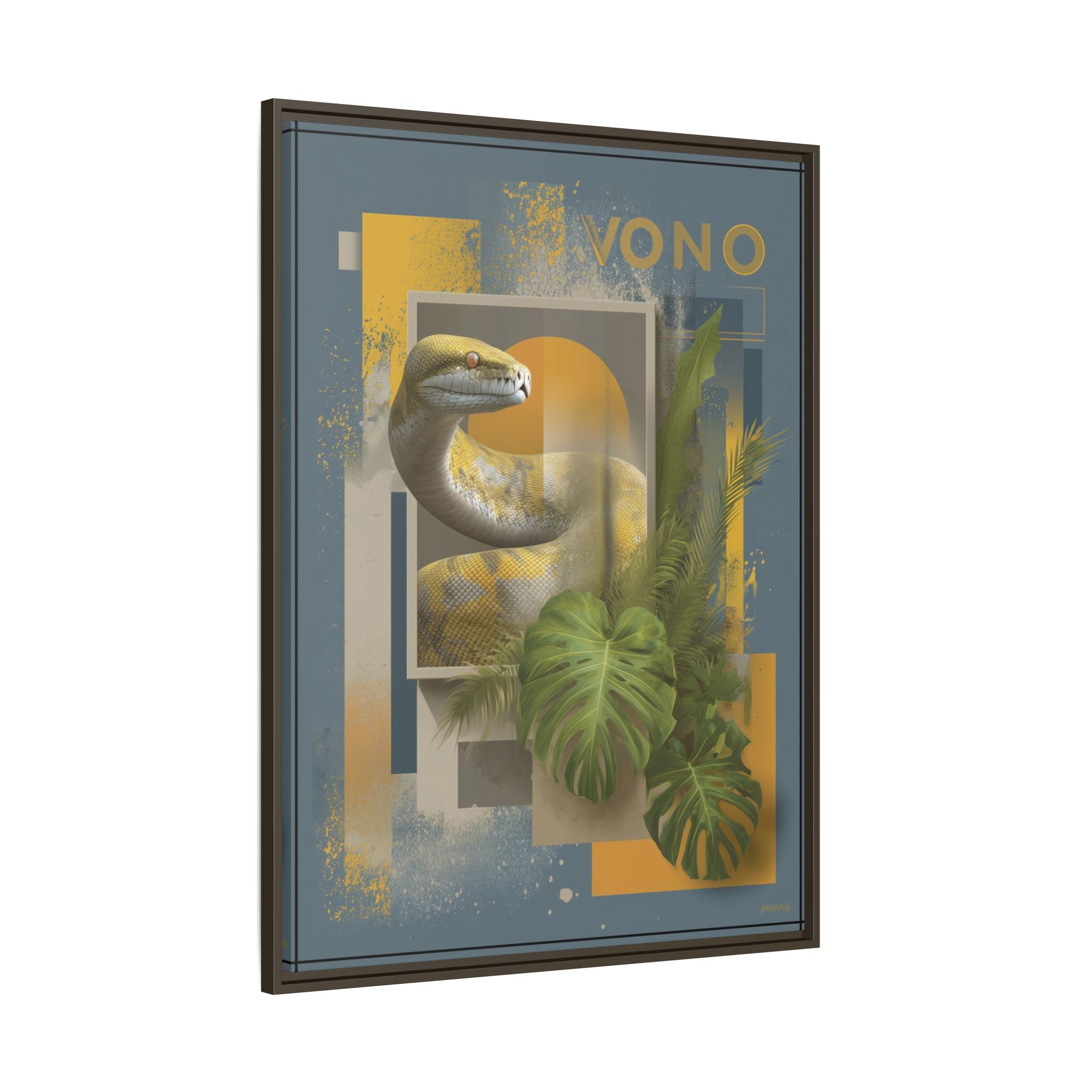 Serpent of Geometric Dimensions: Tropical Vono Design, Abstract Wildlife Art   |  Personalized & Custom Orders Available