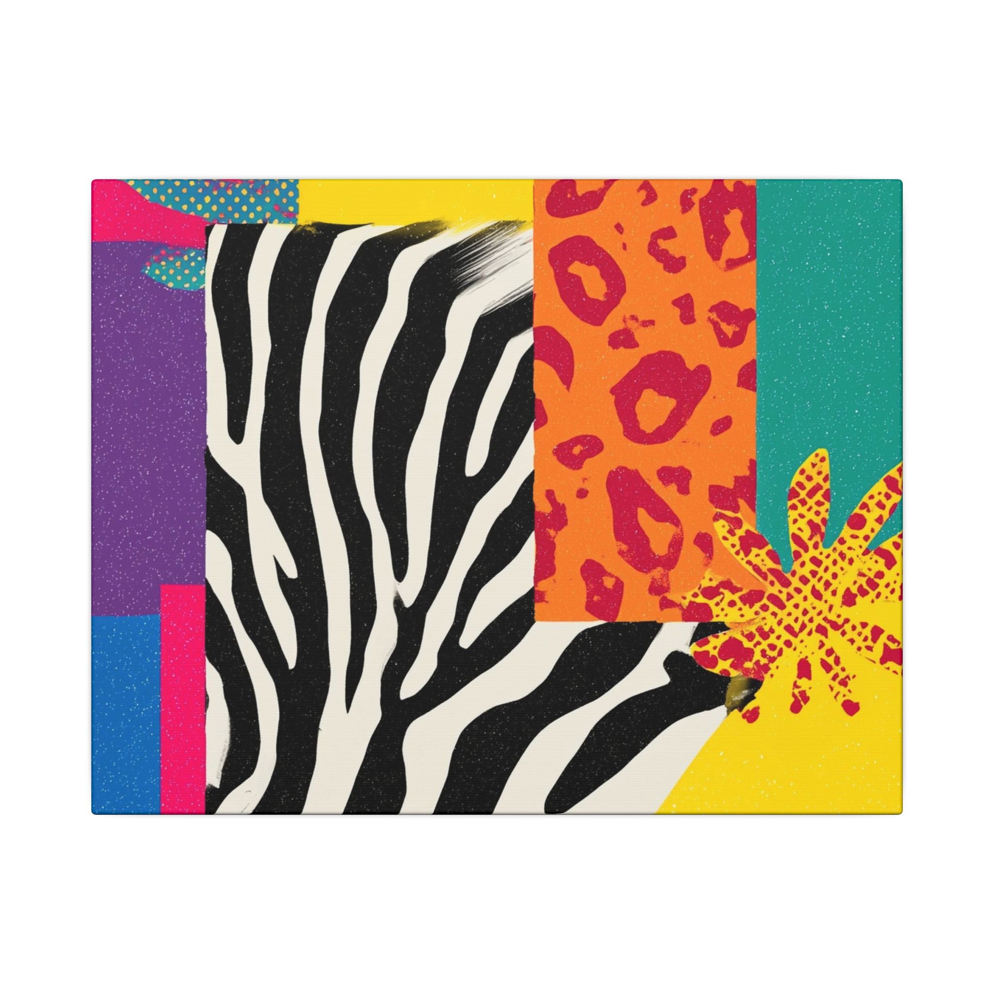 Pop Geometry: Zebra Leopard Fusion, Geometric Color Block, Modern Abstract Design   |   Custom Orders Accepted
