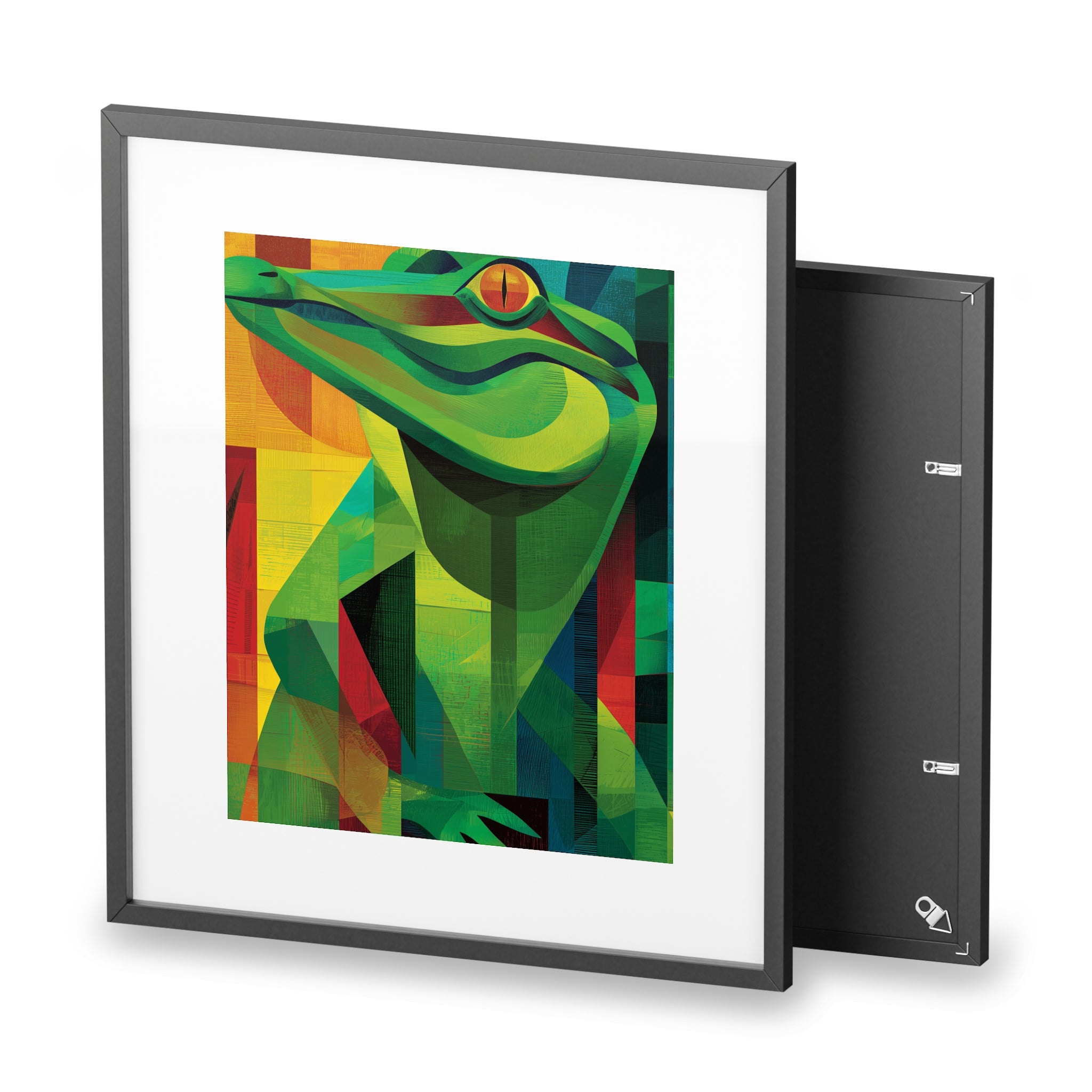 Vibrant Alligator Art Framed Poster, Colorful Wall Decor, Nature-Inspired Home Decor, Unique Gift for Animal Lovers, Modern Art Print
