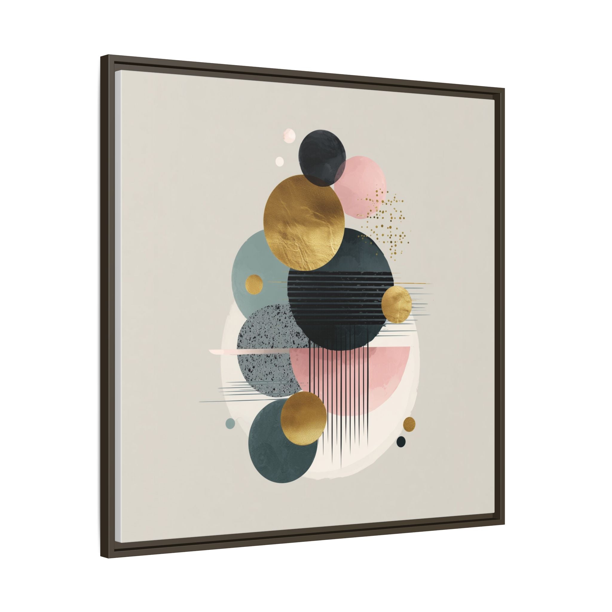Geometric Harmony: Intersecting Circles, Mid-Century Modern Design, Abstract Metallic Composition   |   Custom Orders Accepted