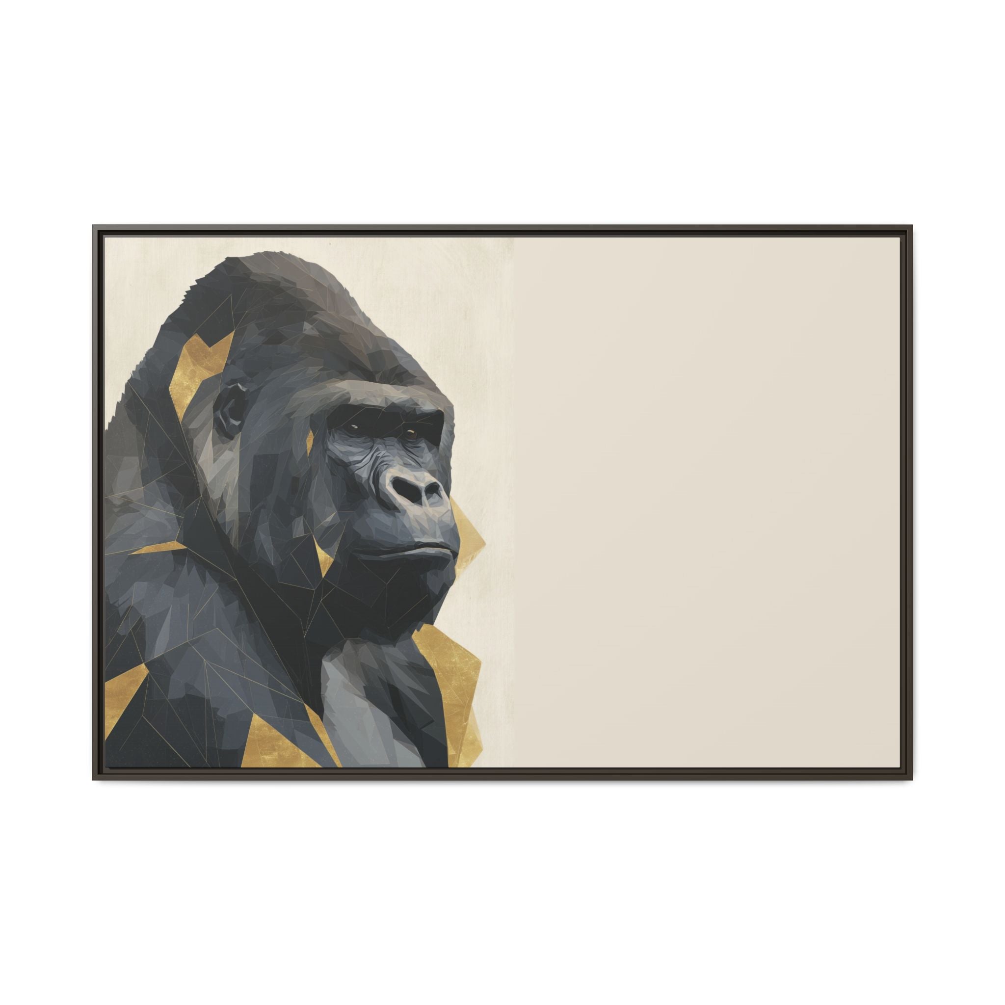 Primal Geometry: Polygonal Gorilla Portrait, Modern Metallic Wildlife Art   |  Personalized & Custom Orders Available